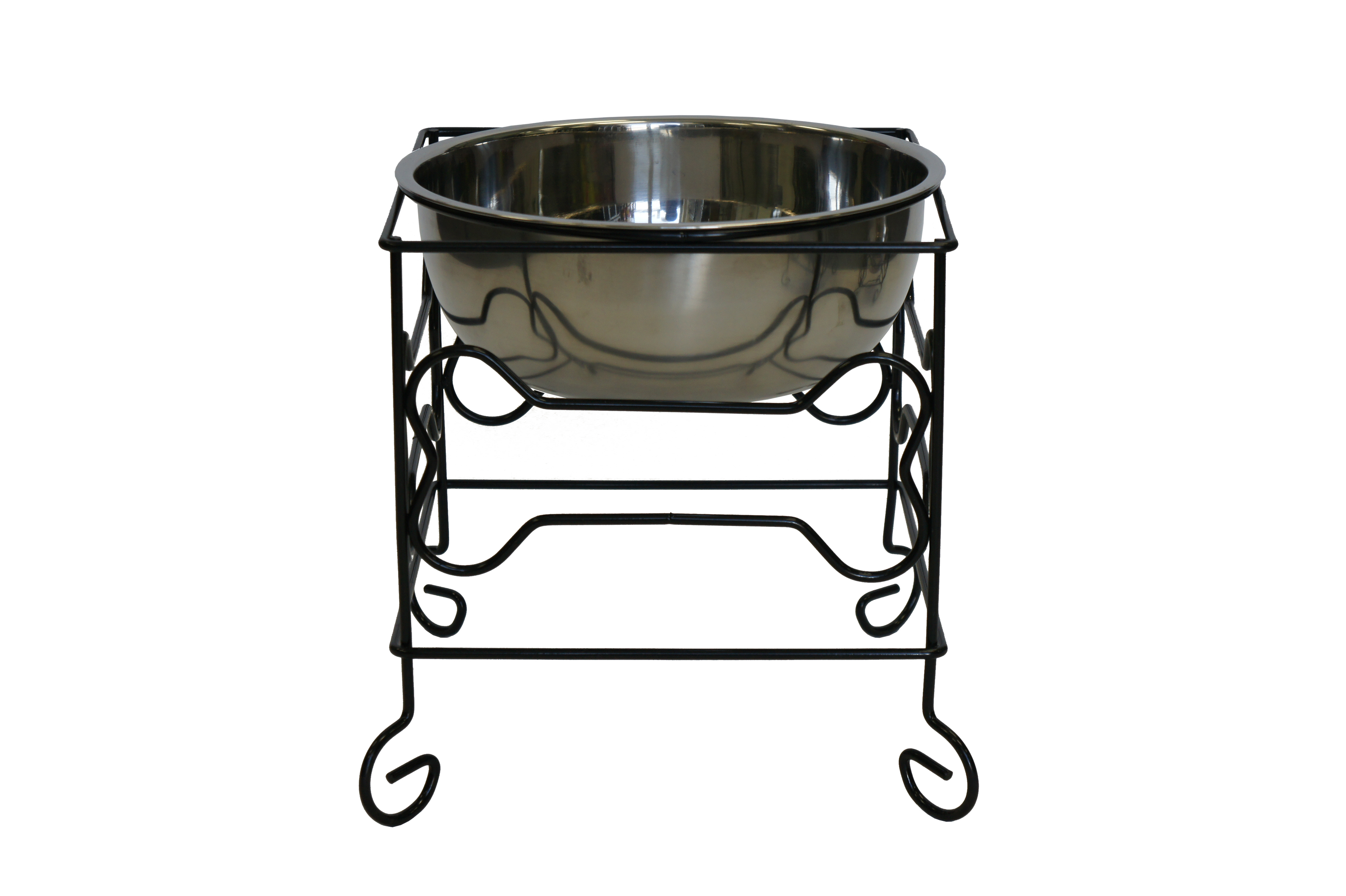 YML Wrought Iron Stand with Single Stainless Steel Feeder Bowl