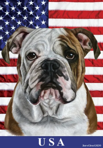 English Bull  Dog -Stars, Stripes, and Wagging Tails: The Best of Breed All American Outdoor Flag!