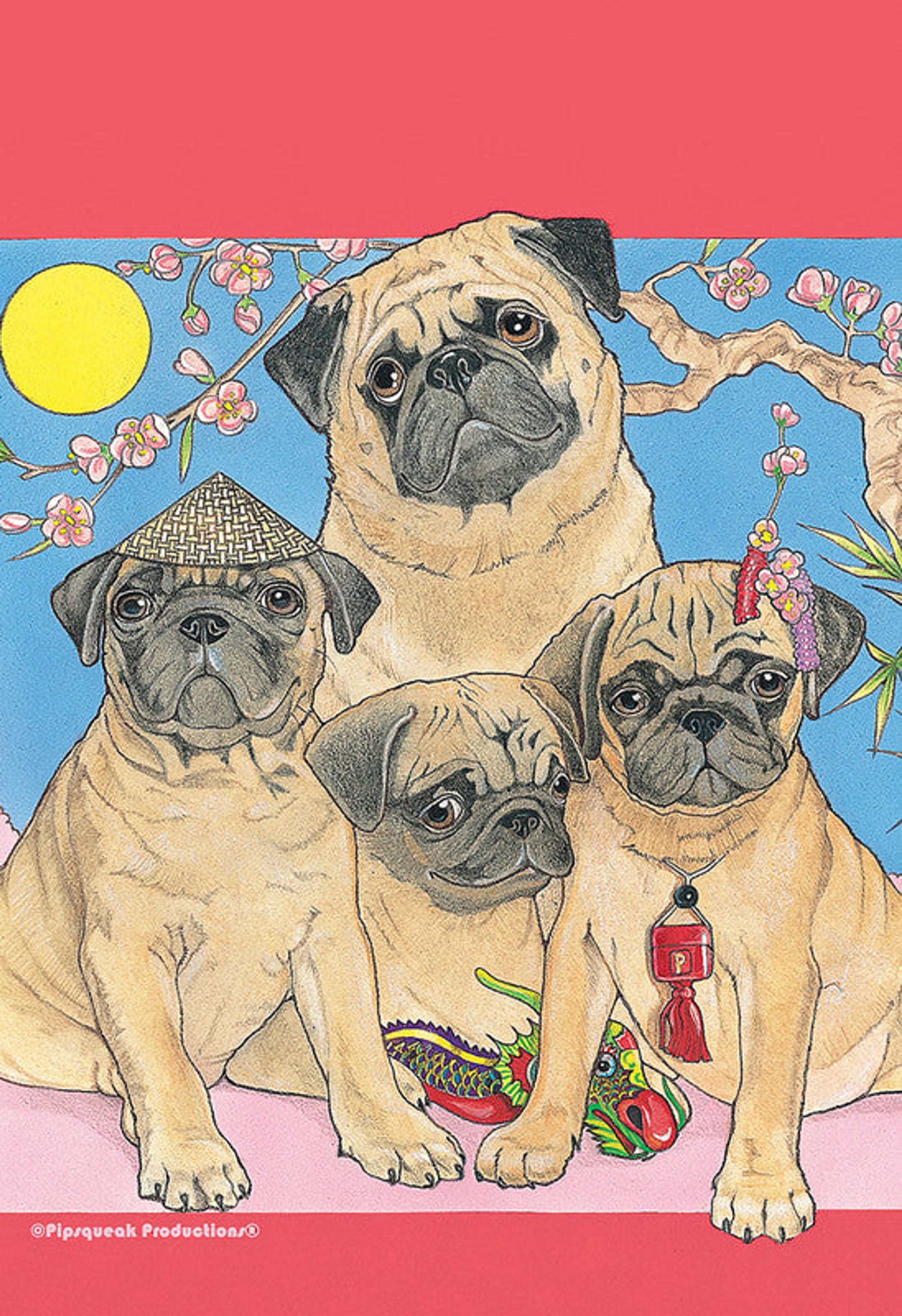 Pugs - Best of Breed Pipsqueak Productions Outdoor Flag