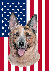 Australian Cattle Dog - Best of Breed American Flags House and Garden Size