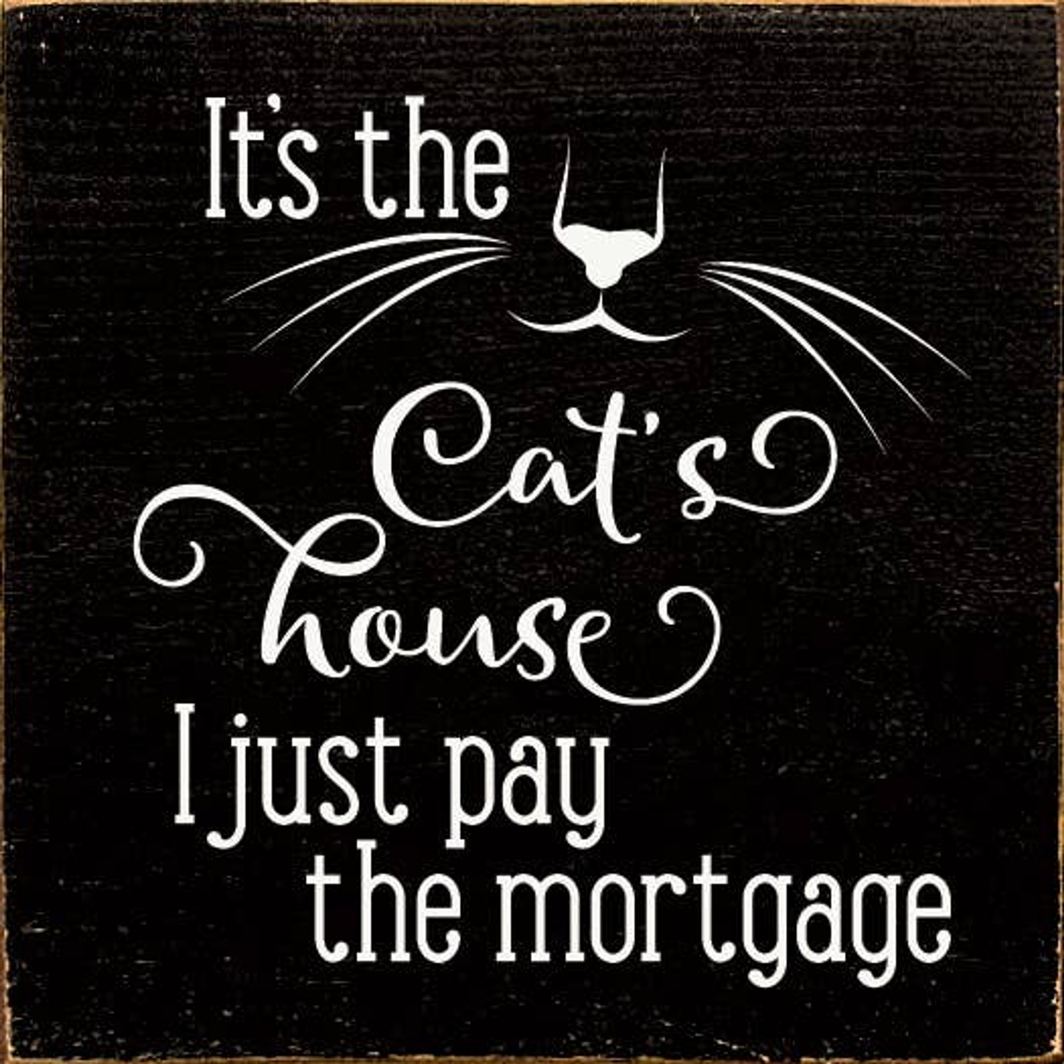 It's the cat's house I just pay the mortgage-Wall Plaque