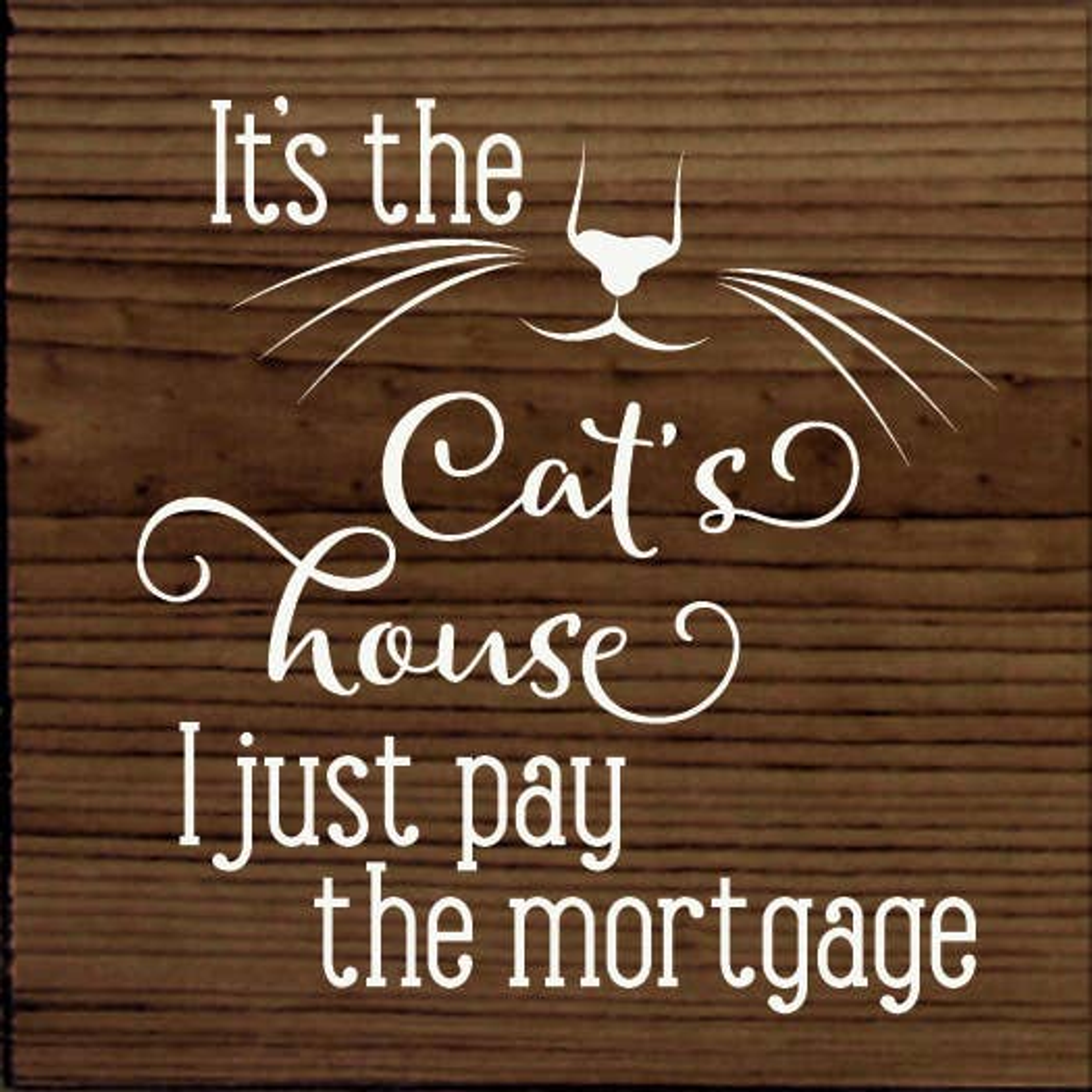 It's the cat's house I just pay the mortgage-Wall Plaque