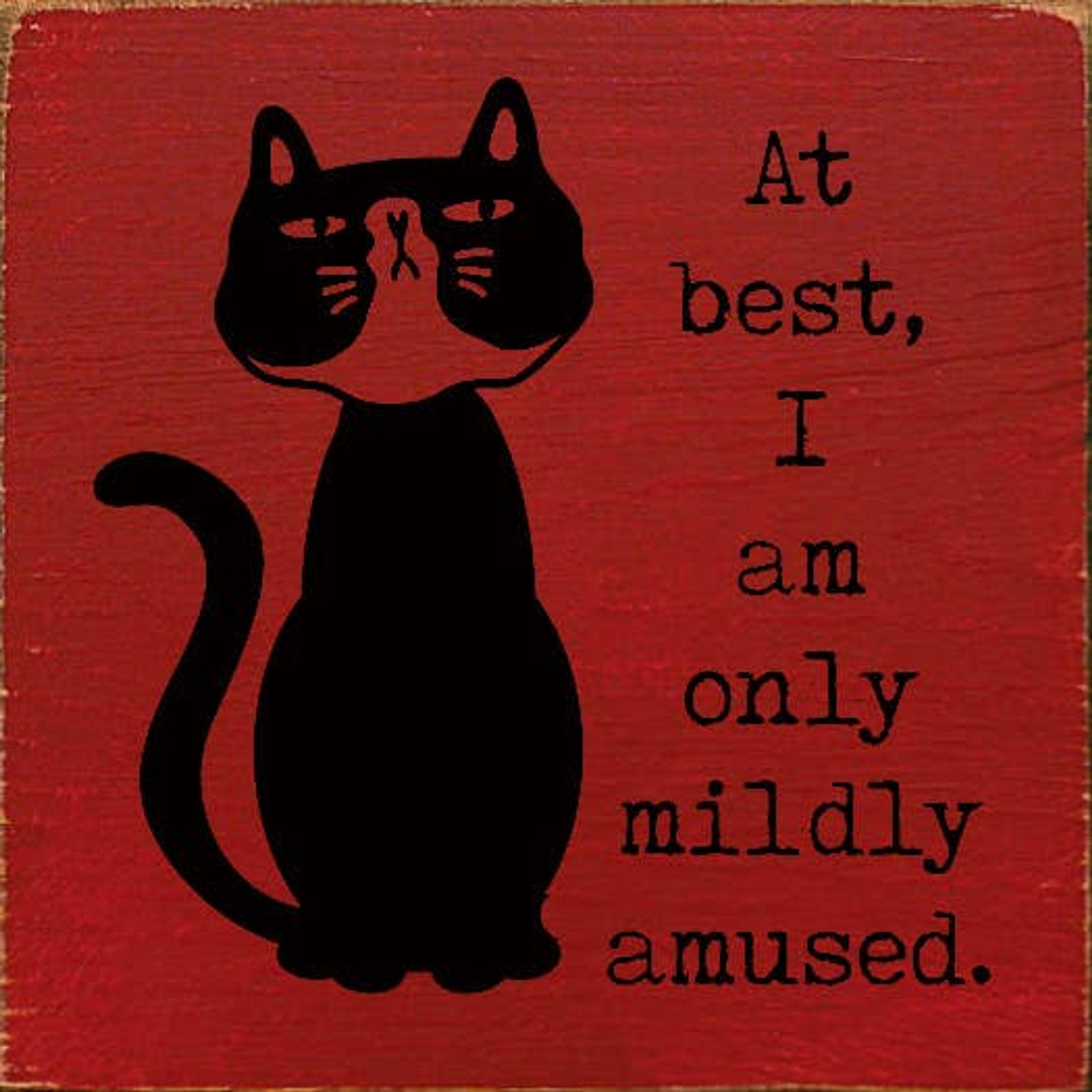 At best, I am only mildly amused - Cat wall plaque