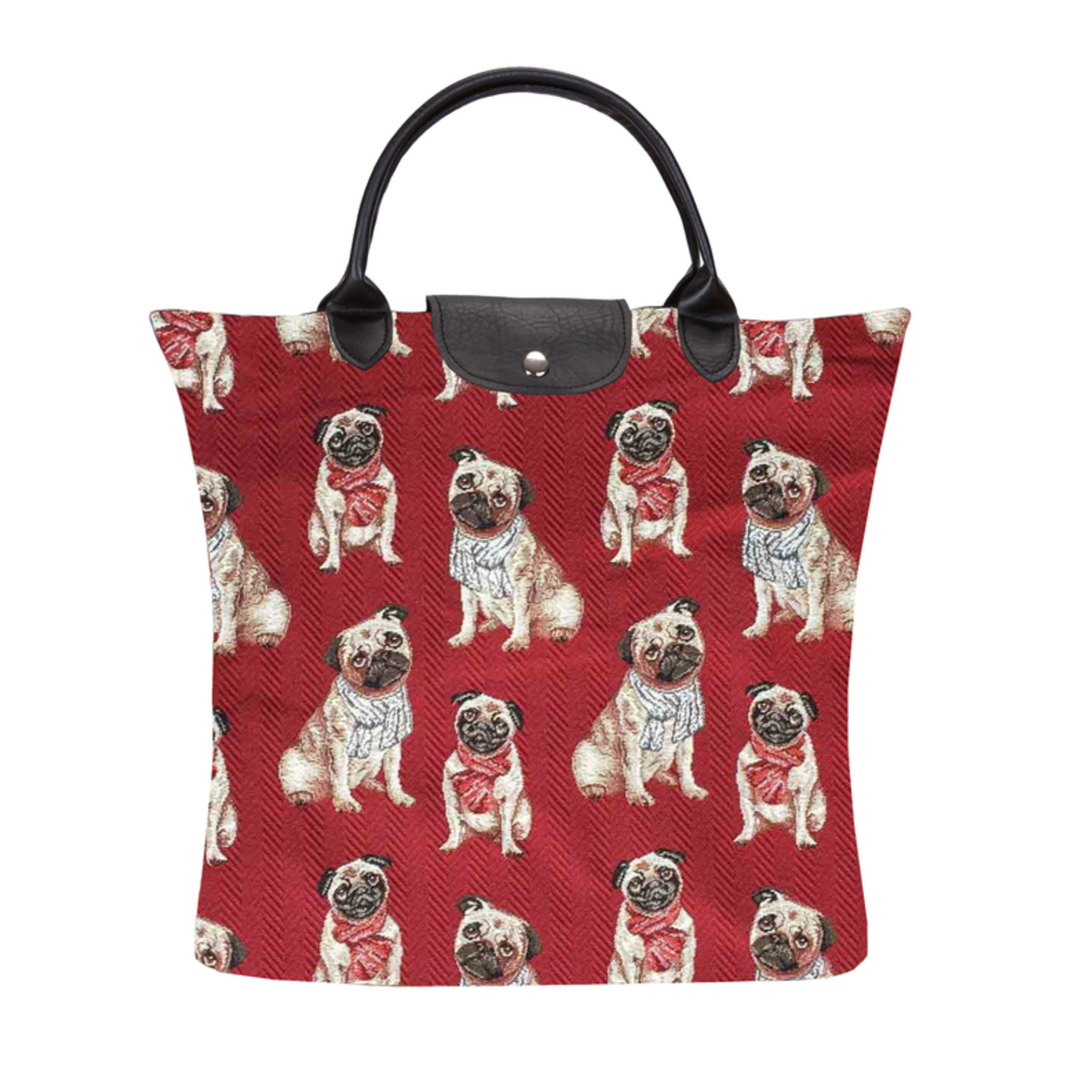 Pug Dog Foldaway Grocery Bag