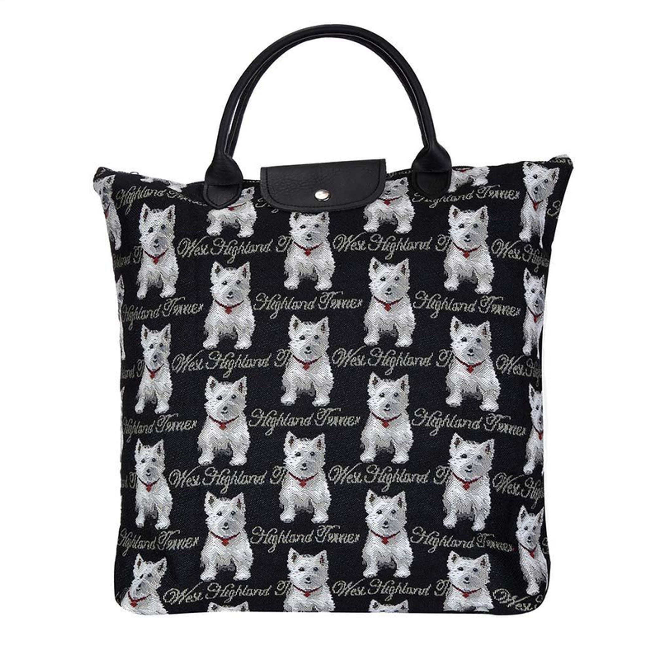 Westie Dog Foldaway Grocery Bag