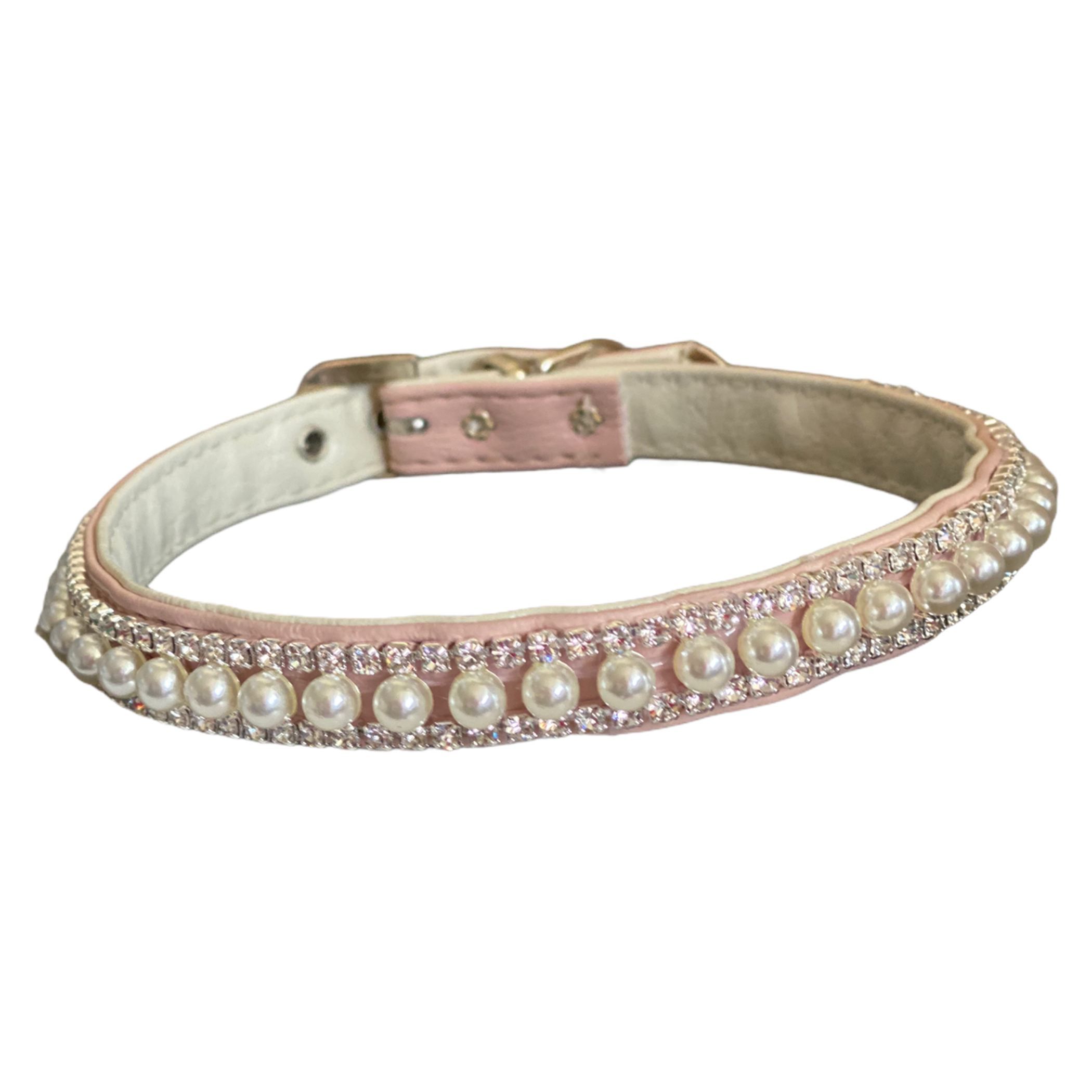 Pretty in Pink Pearl and Rhinestone Collar