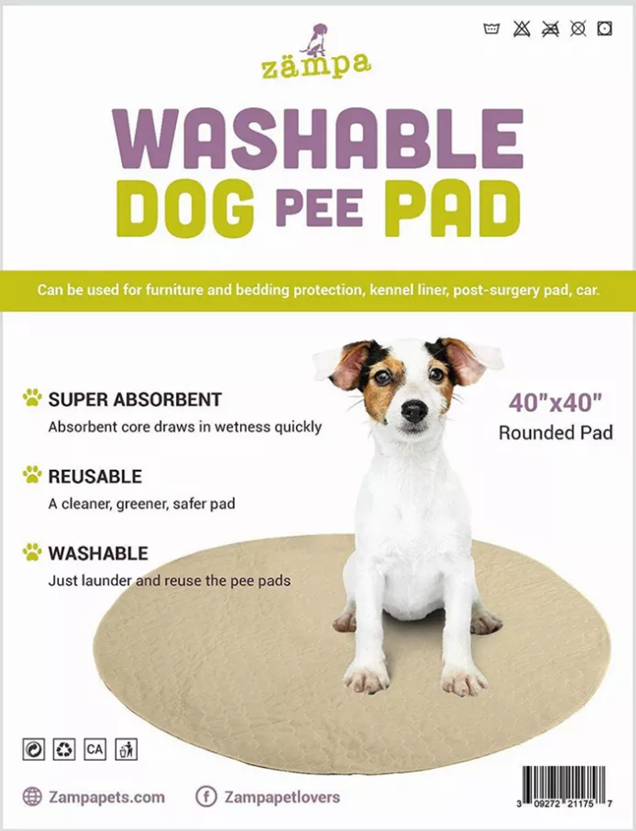 Zampa Pets Quality Whelp Reusable Dog Pee Pads