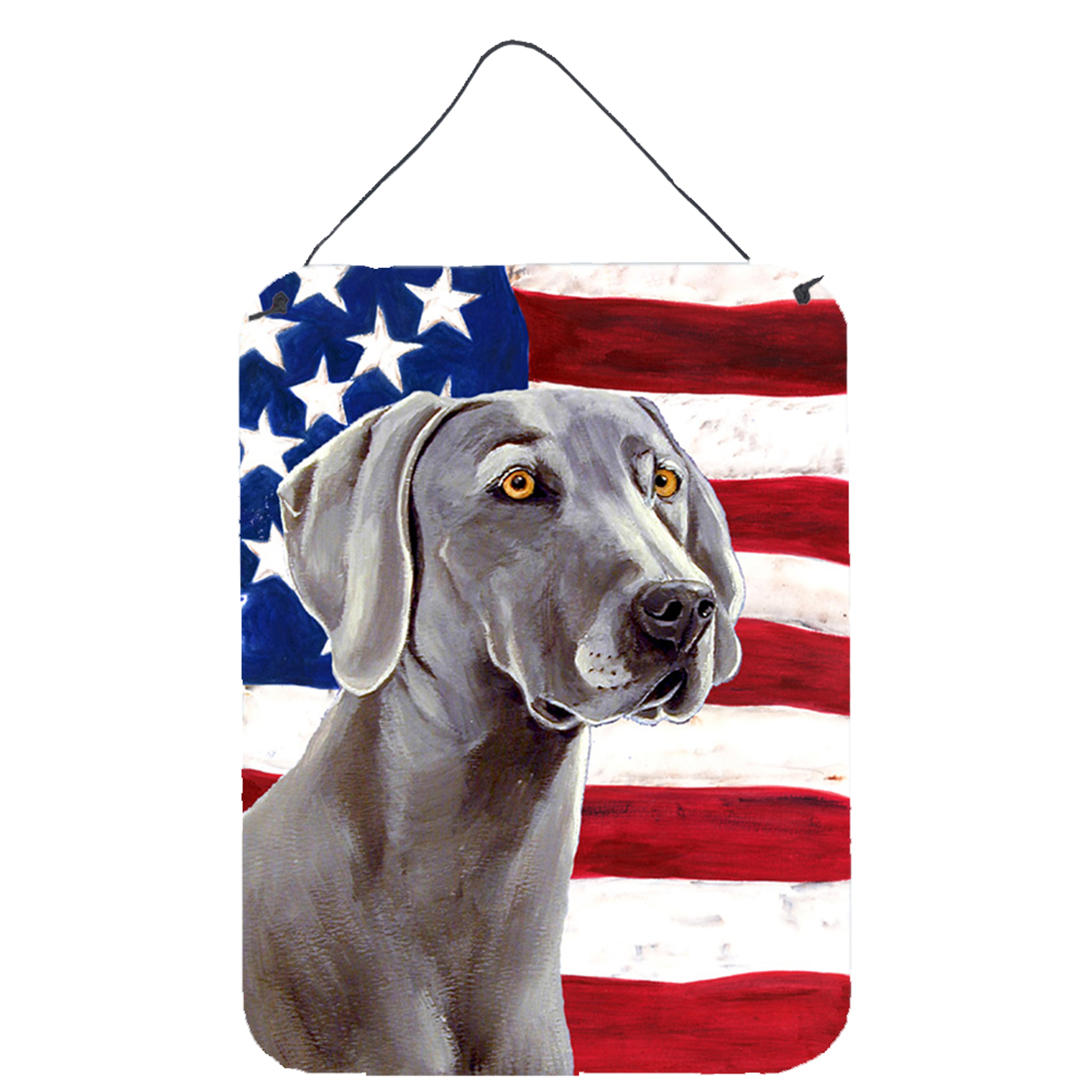 USA American Flag with Dog Wall or Door Hanging Prints