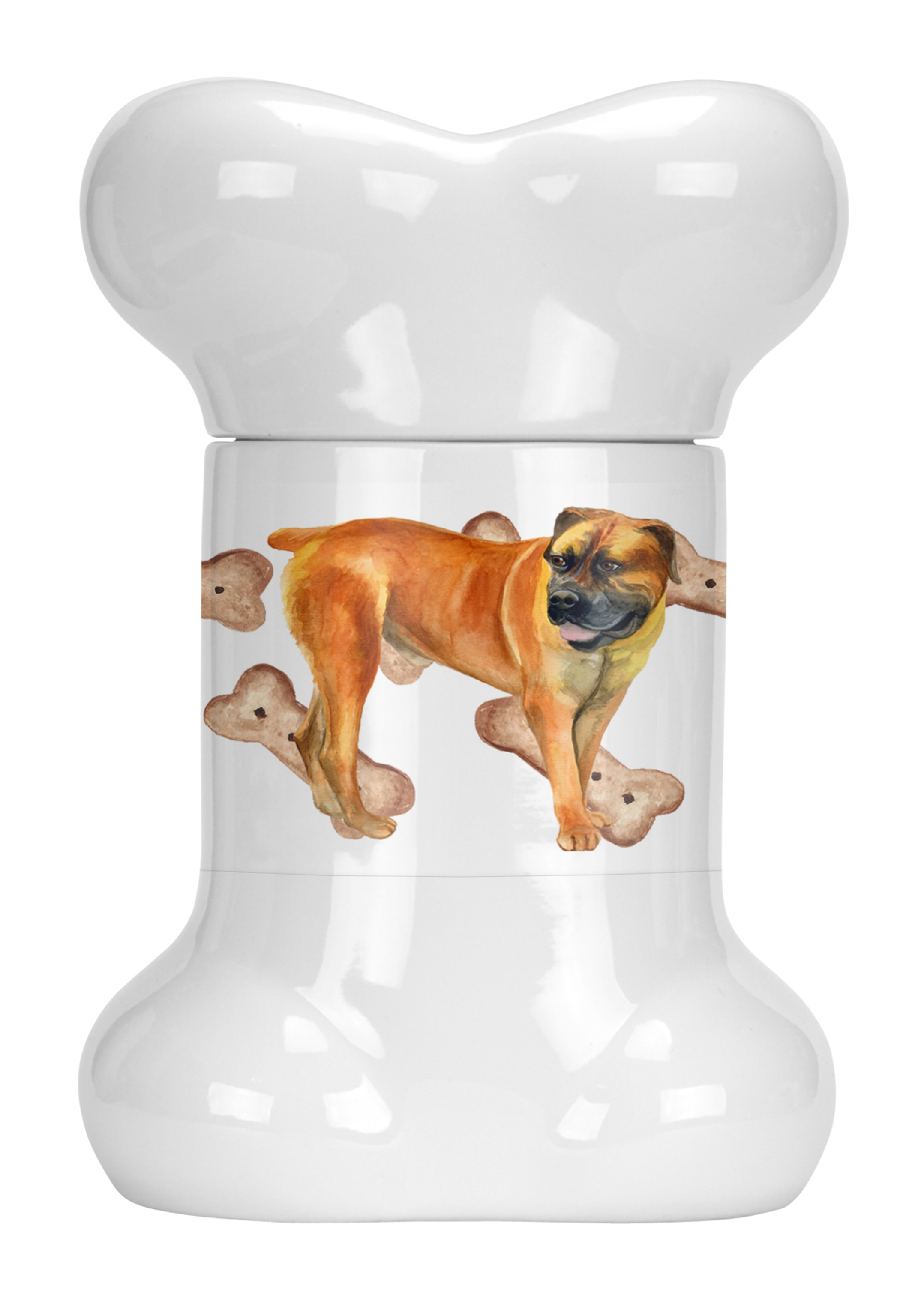 Dog on Bone Shaped Treat Jar