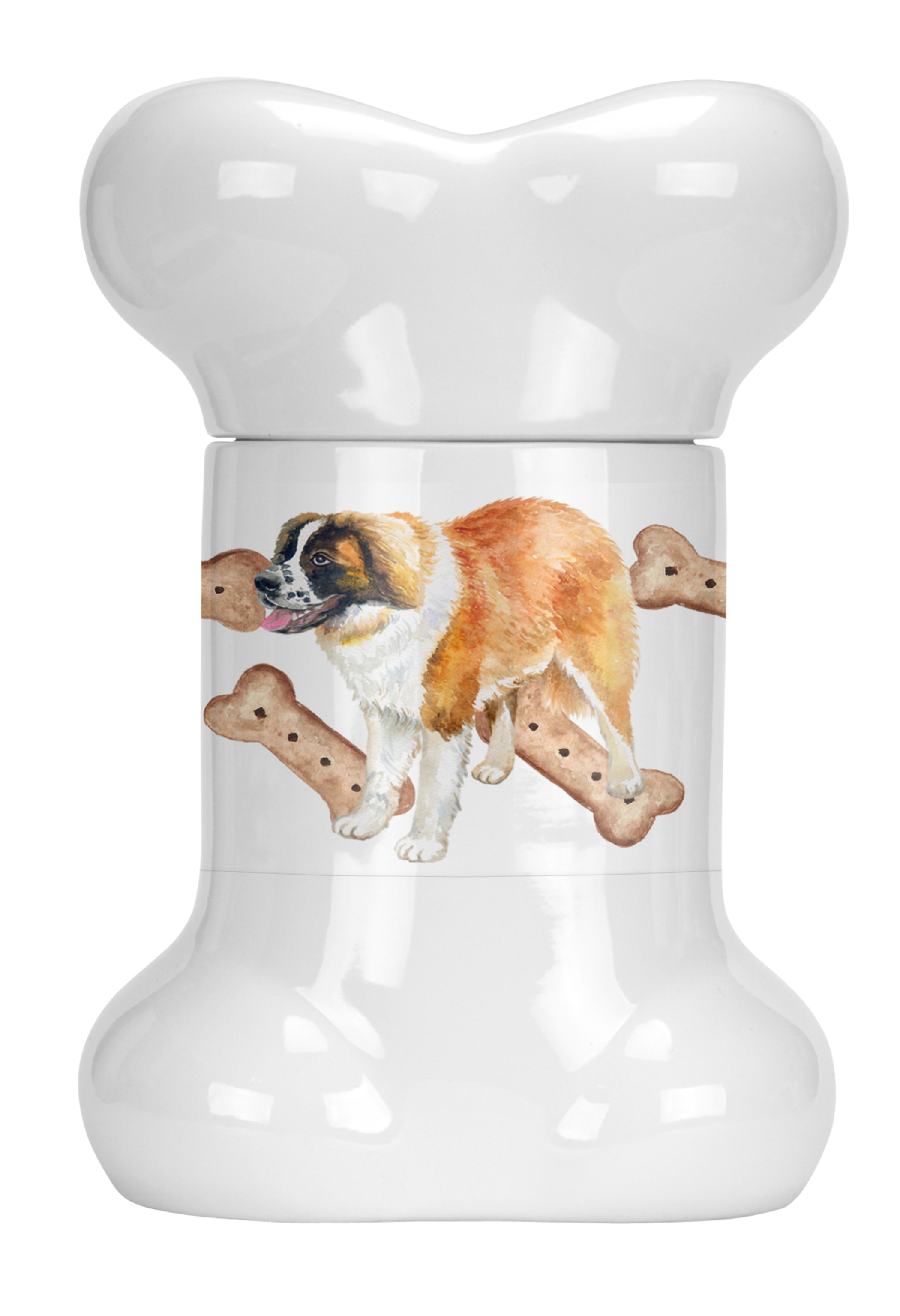 Dog on Bone Shaped Treat Jar