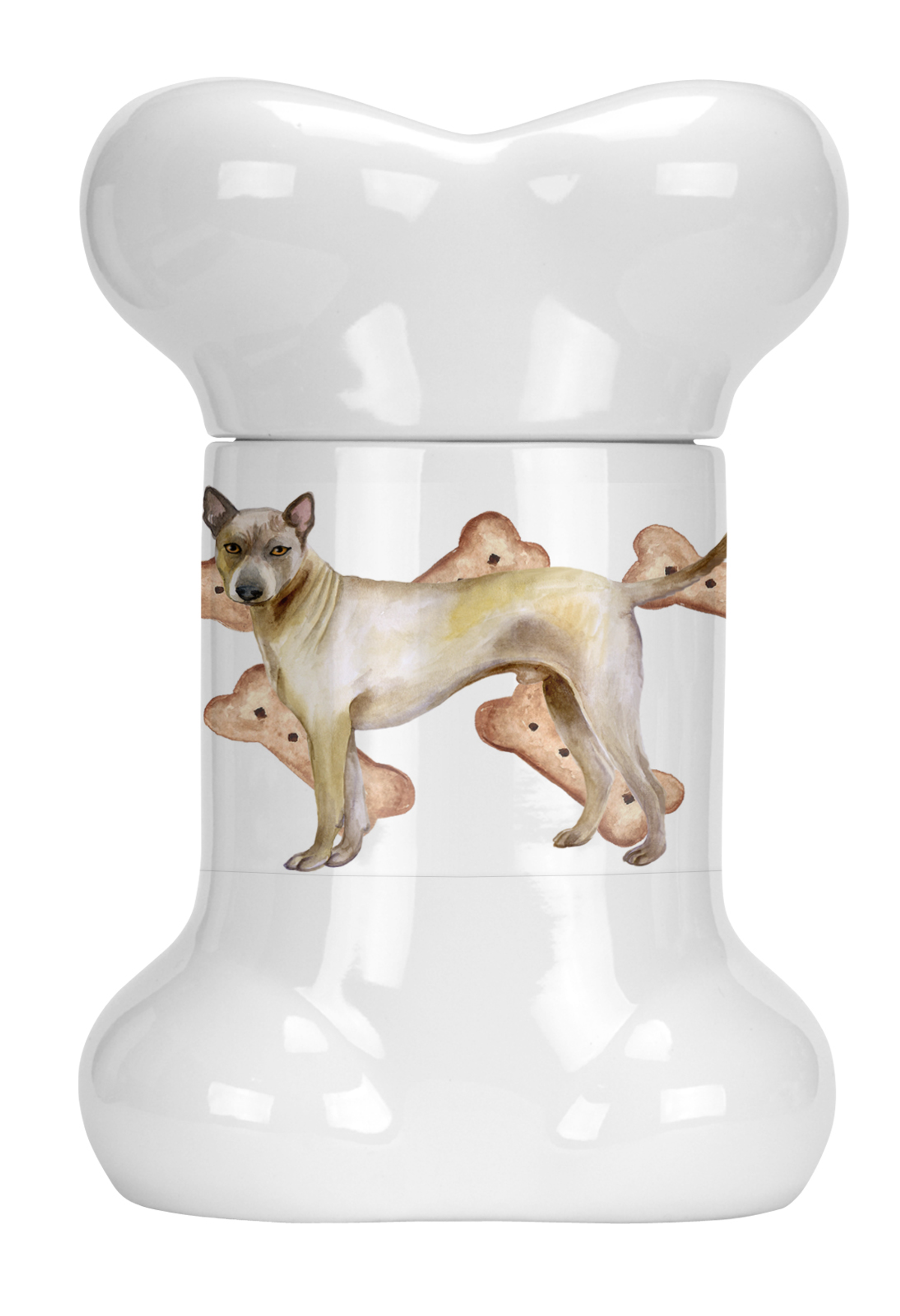 Dog on Bone Shaped Treat Jar