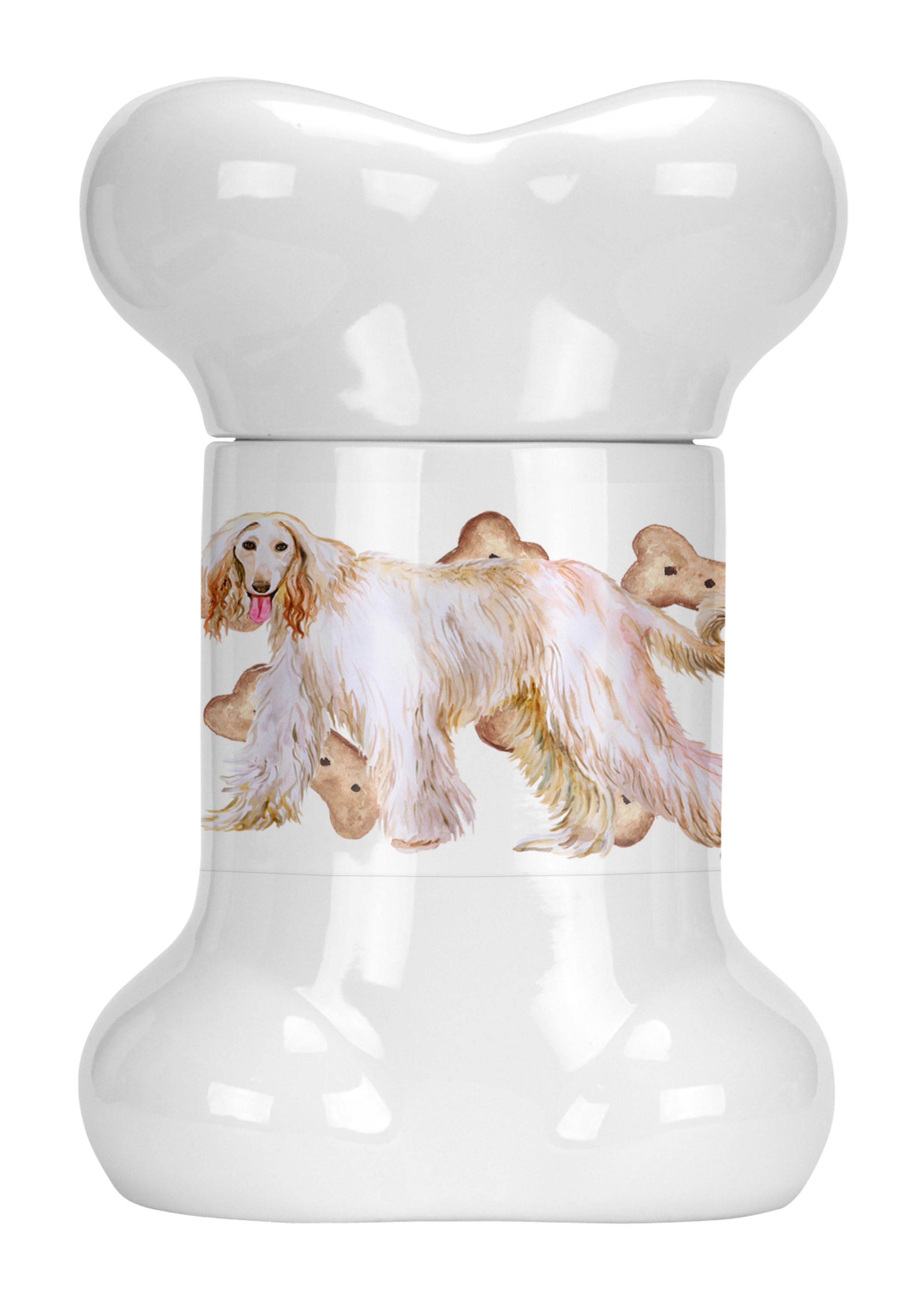 Dog on Bone Shaped Treat Jar