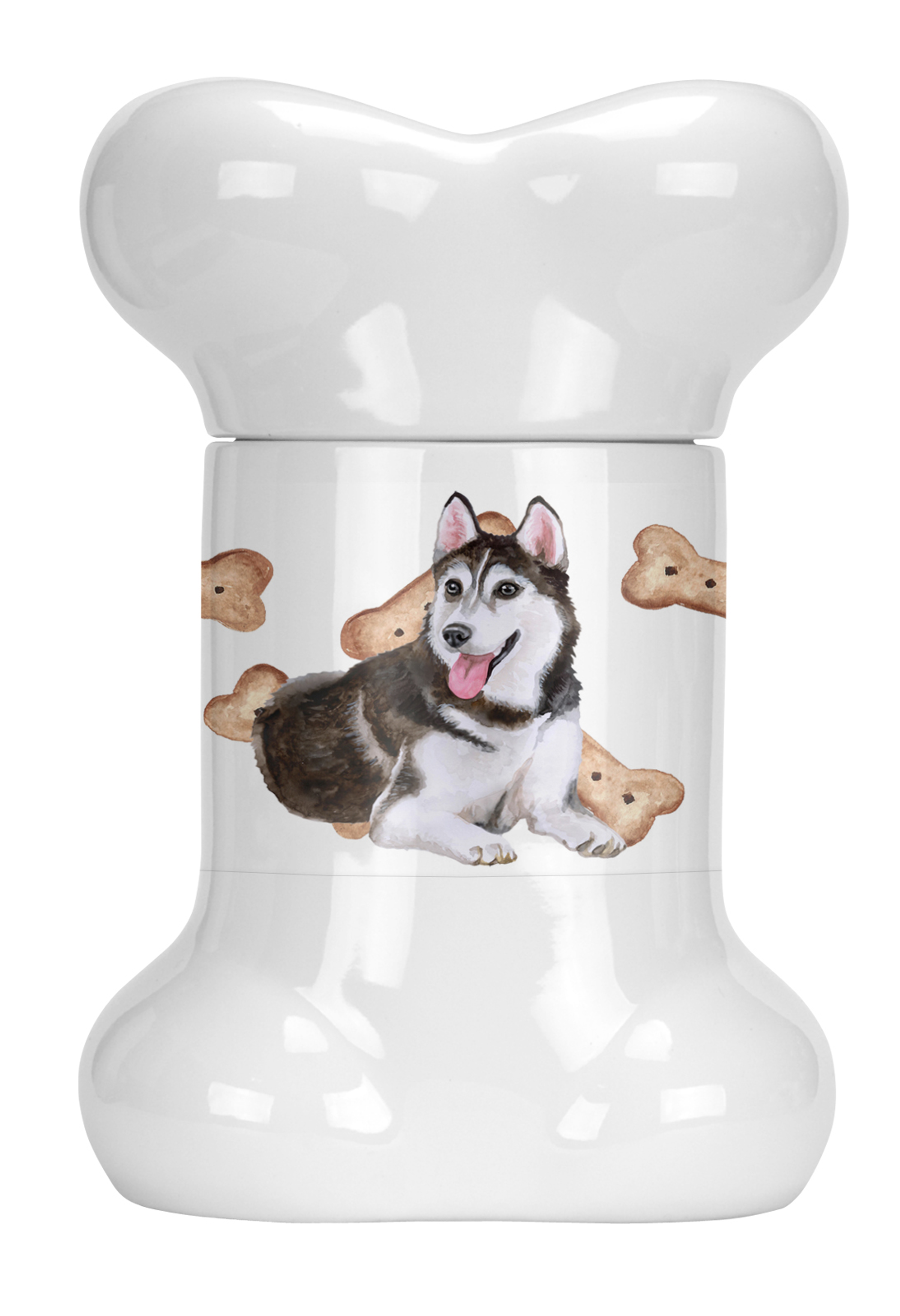 Dog on Bone Shaped Treat Jar