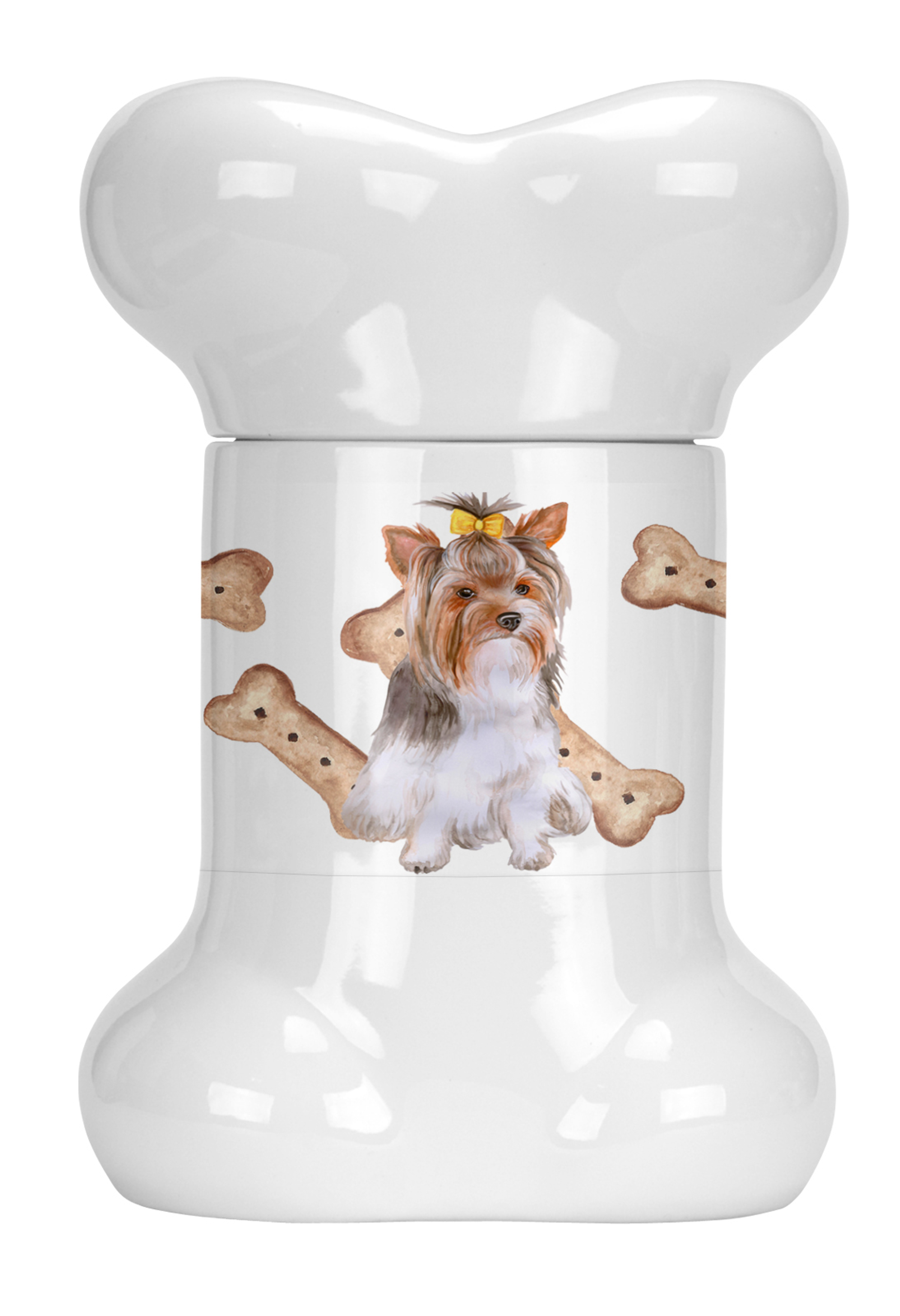 Dog on Bone Shaped Treat Jar