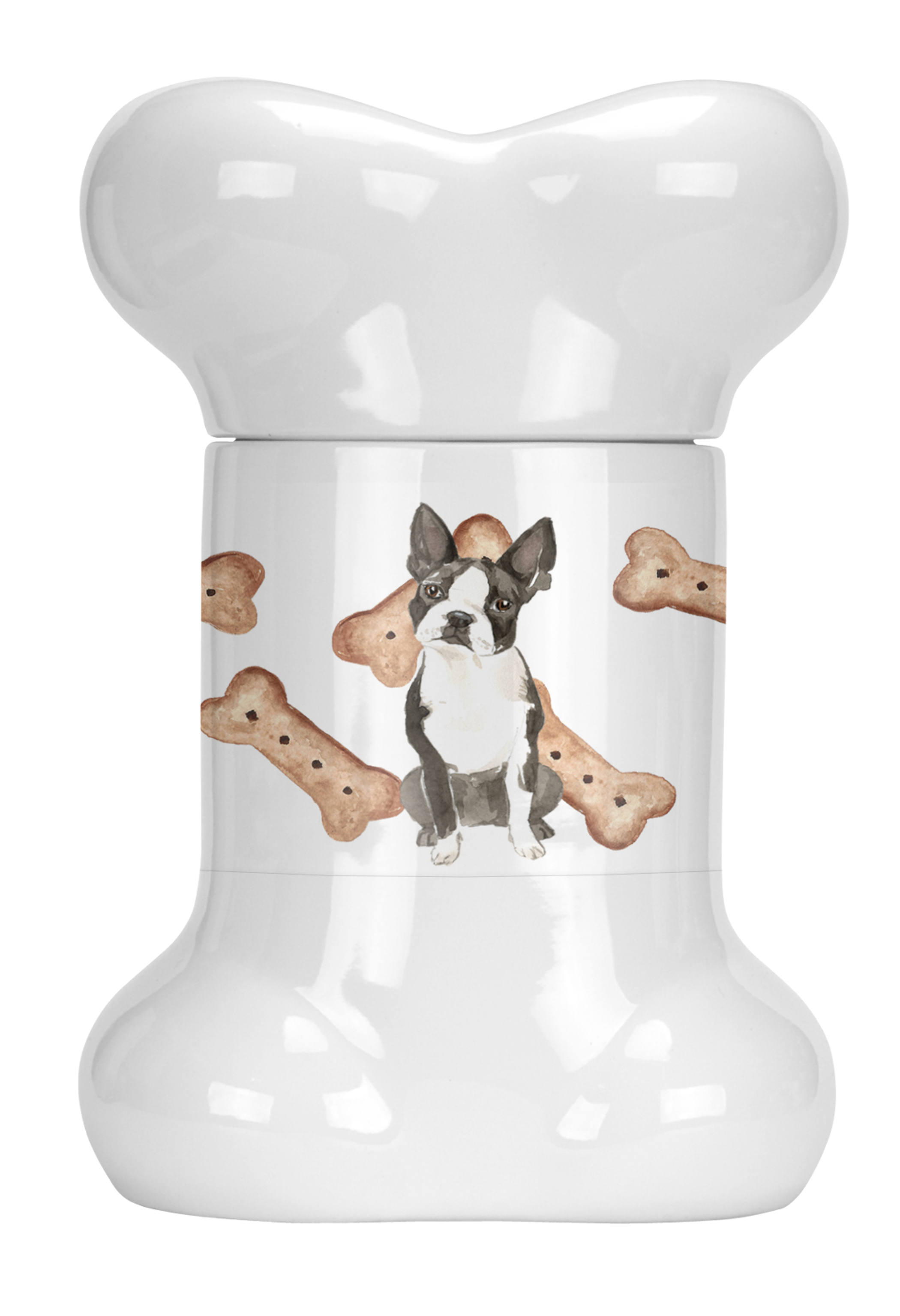 Dog on Bone Shaped Treat Jar