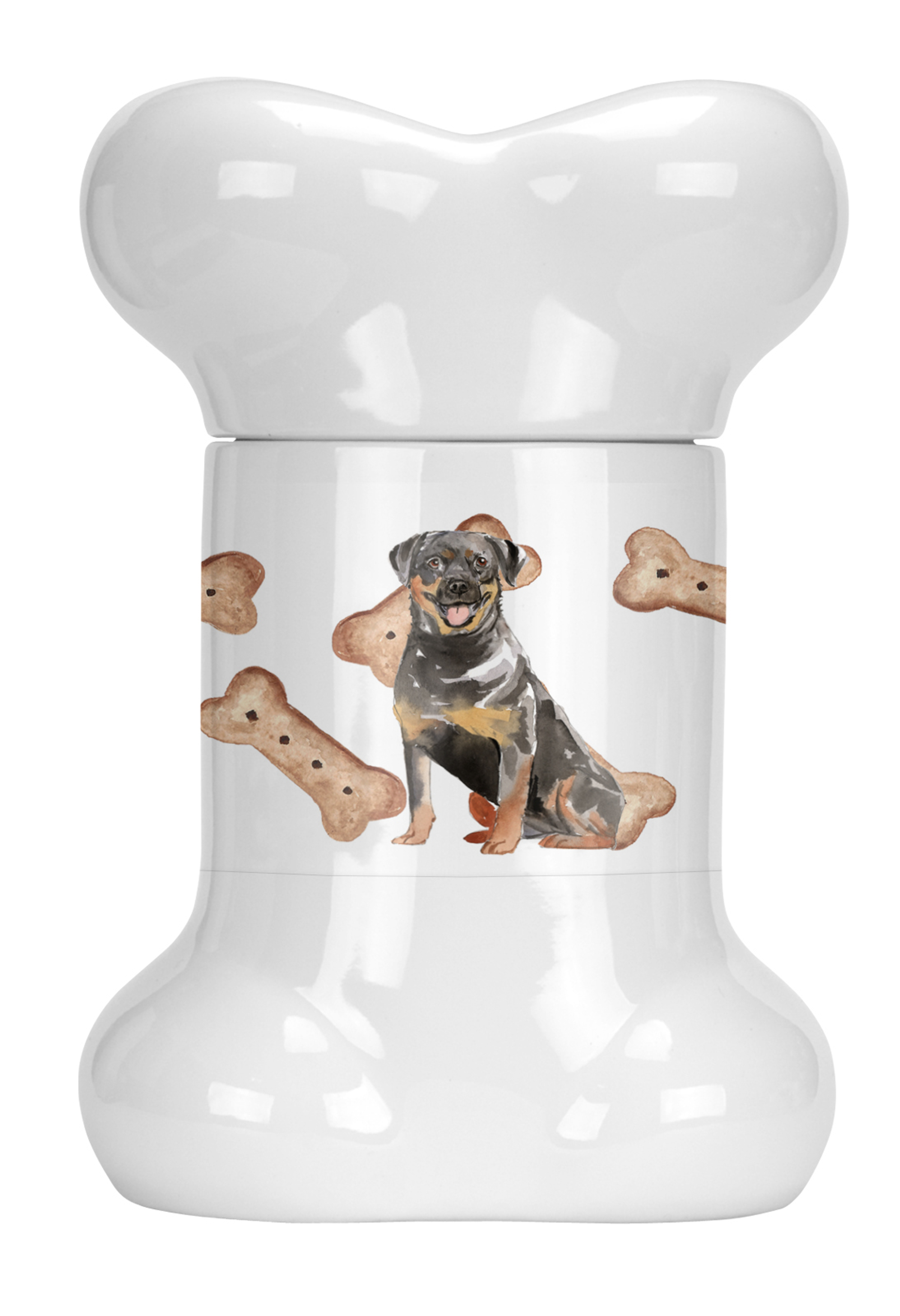 Dog on Bone Shaped Treat Jar