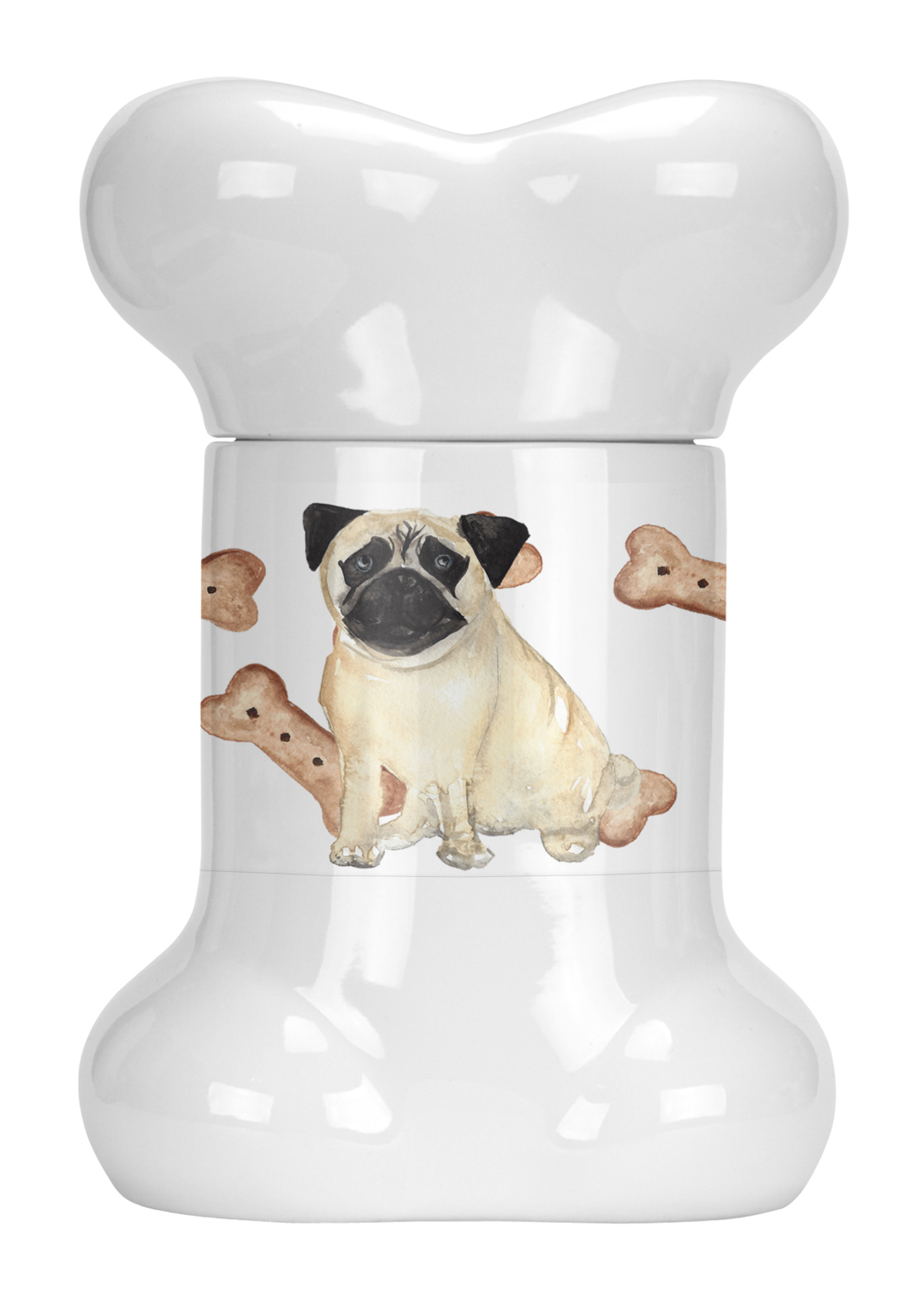 Dog on Bone Shaped Treat Jar