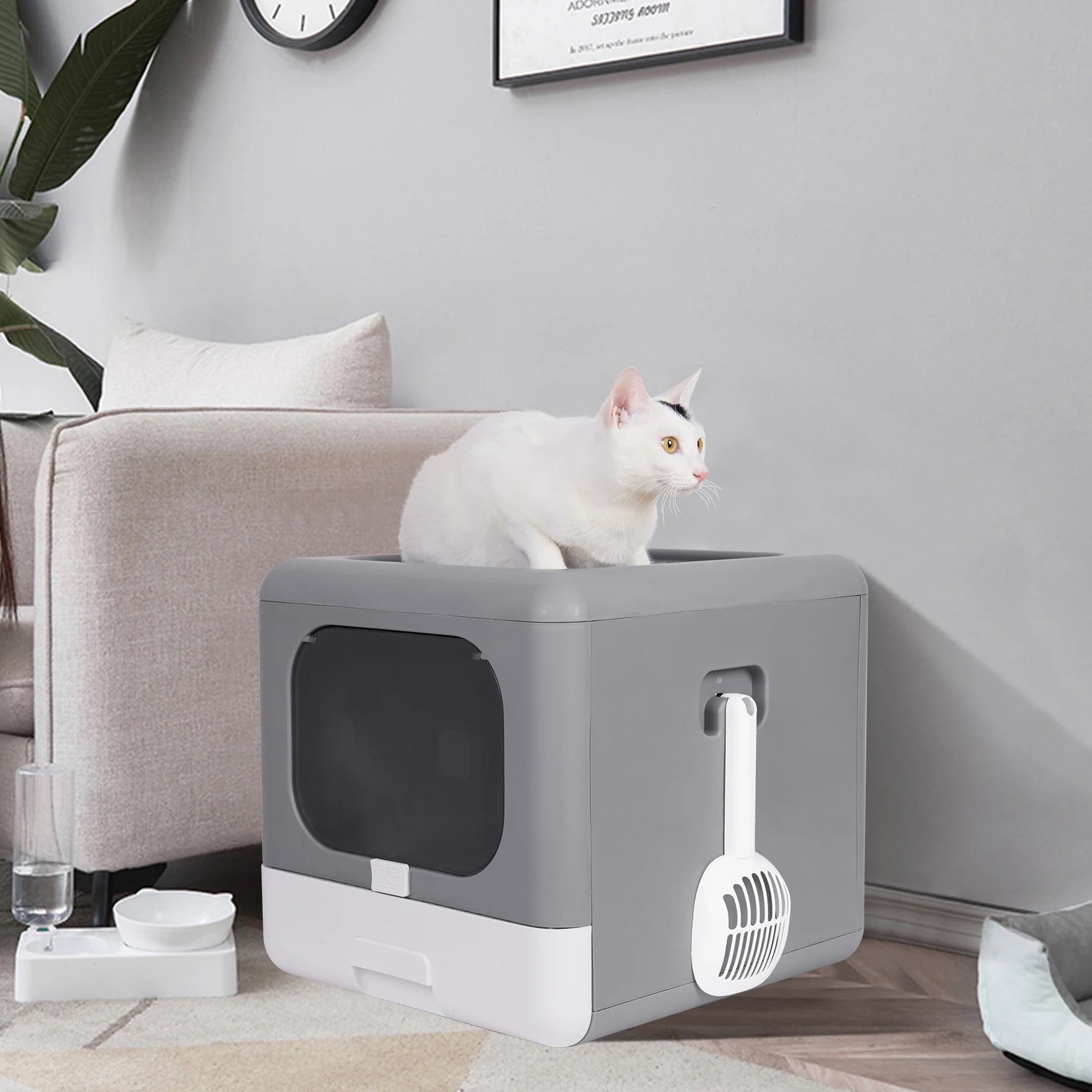 Cat Foldable Litter Box With Top Entry