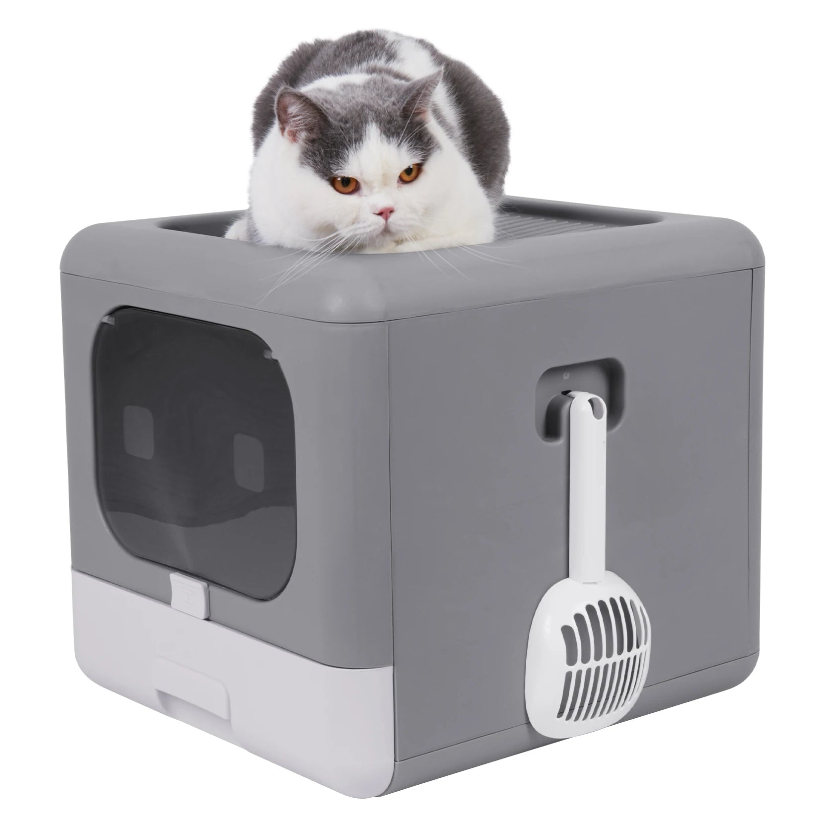 Cat Foldable Litter Box With Top Entry