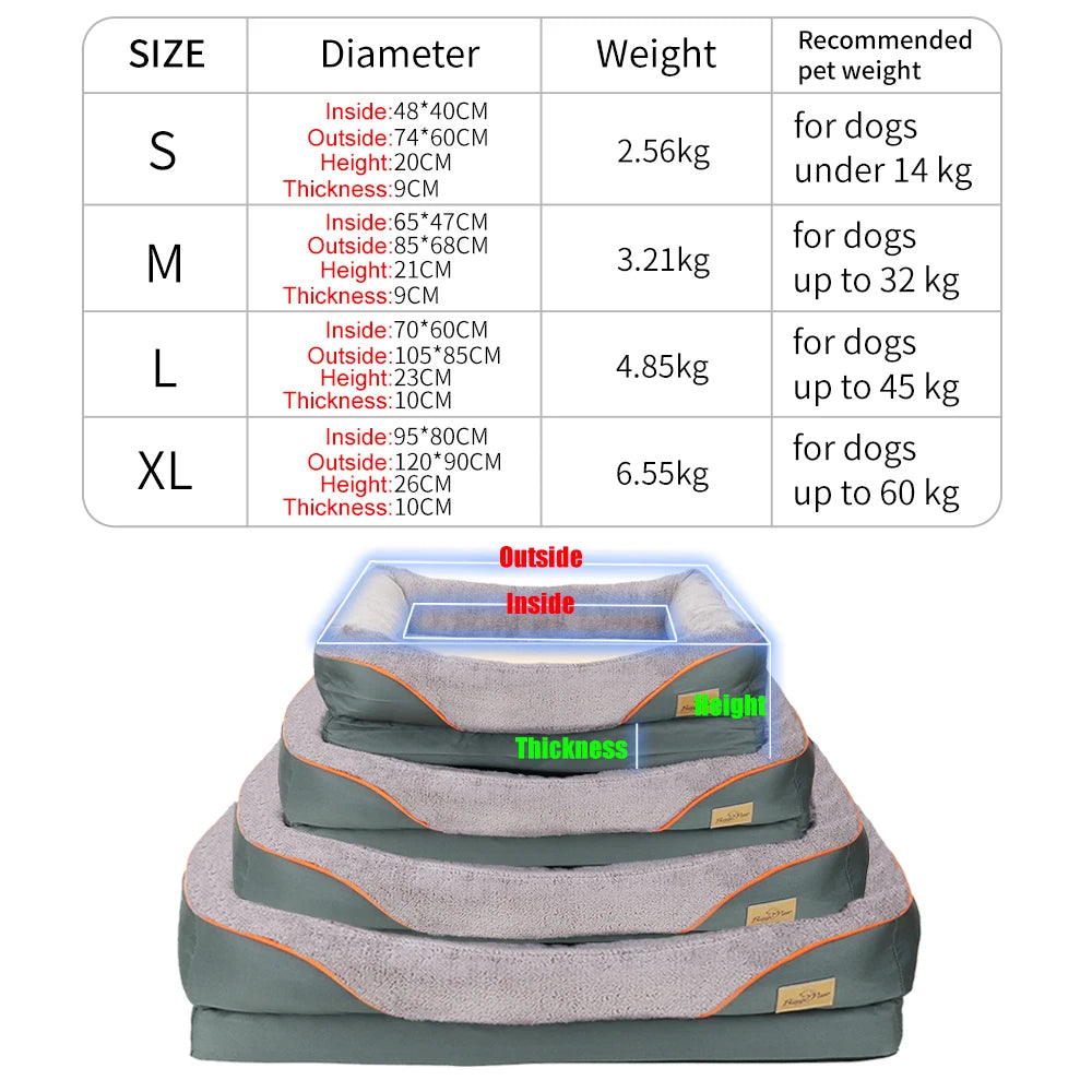 Extra Large Orthopedic Pet Bed With Soft Cushion Waterproof Foam