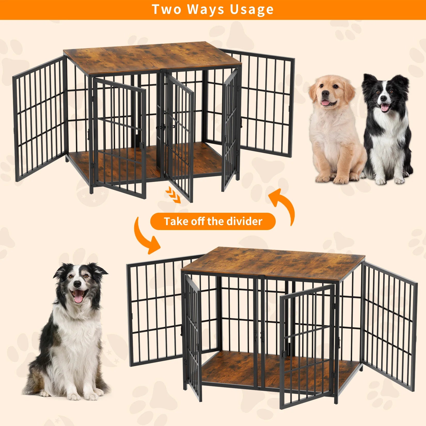 Dog Crate Kennel, Side Table Wooden Dog House