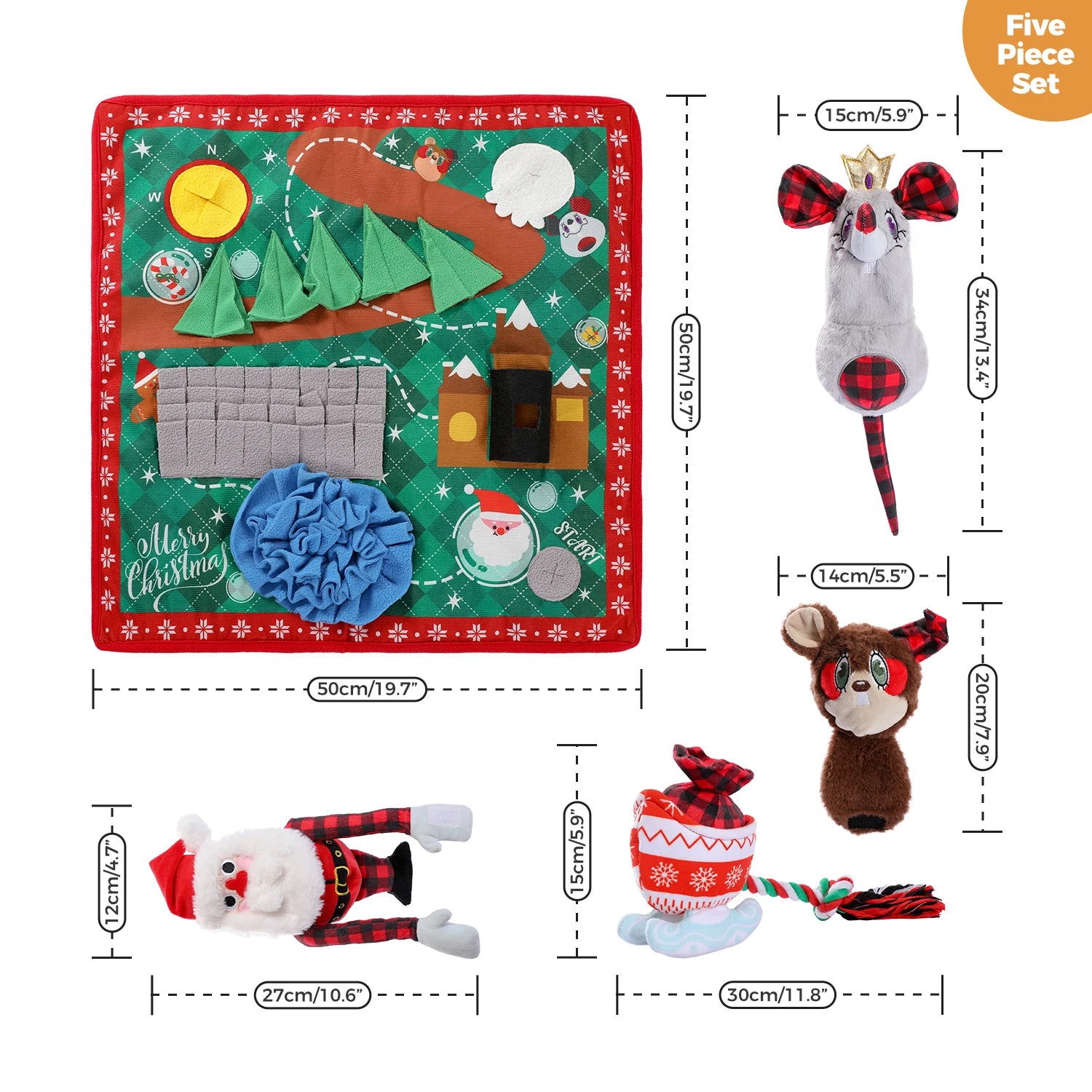 Christmas Dog Toy Set