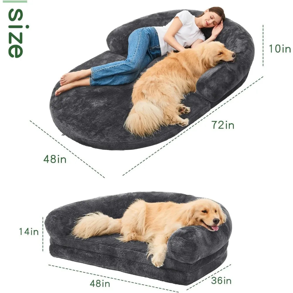 Human and Dog Bed, Large Giant Foldable Adjustable Bed