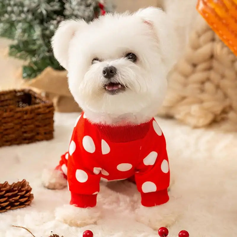 Snuggle Up in Festive Fleece: Pup's Cozy Christmas Pajama Party!