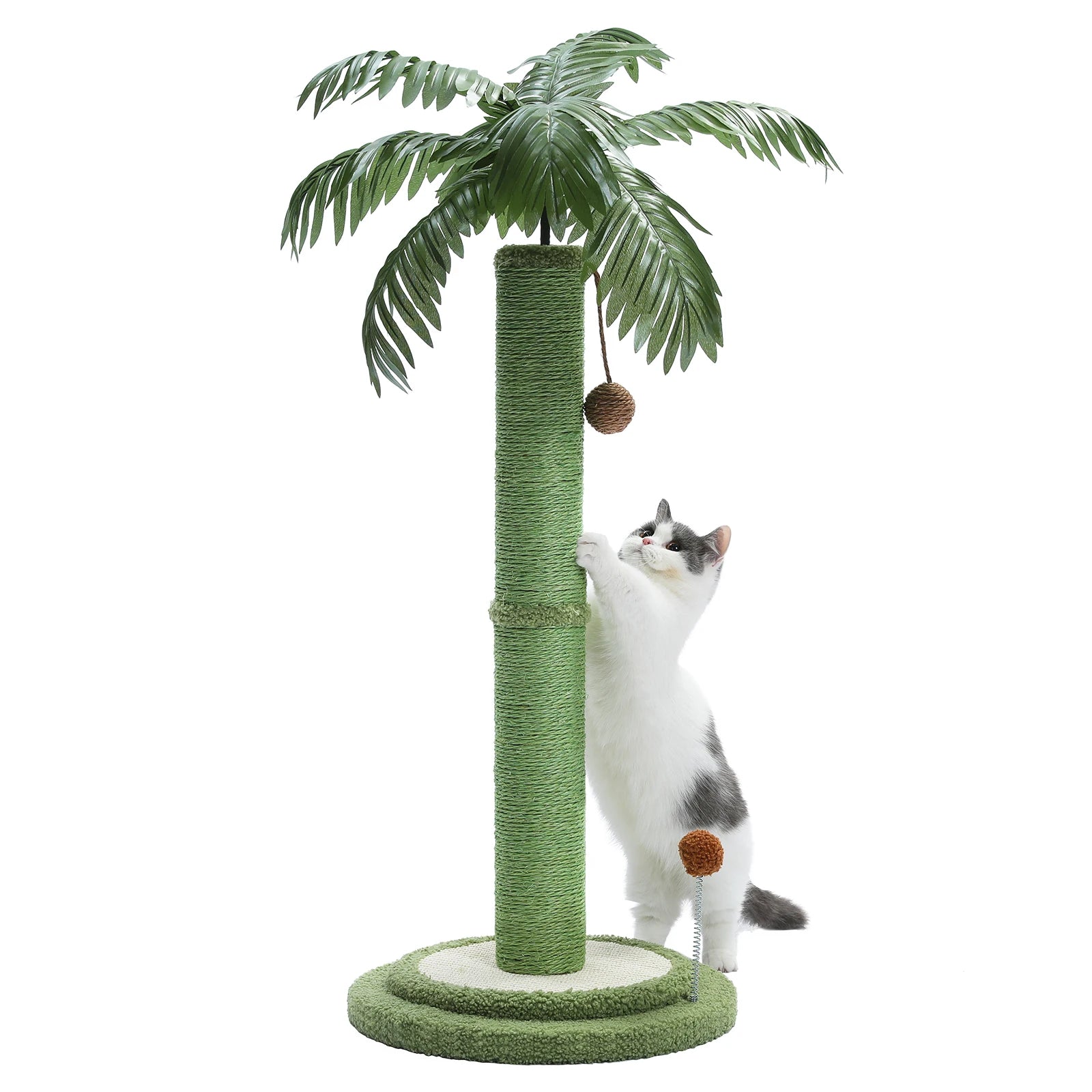 Post Cat Scratcher with Interactive Balls Sisal Covered Kitten Scratch Posts for Indoor Cats