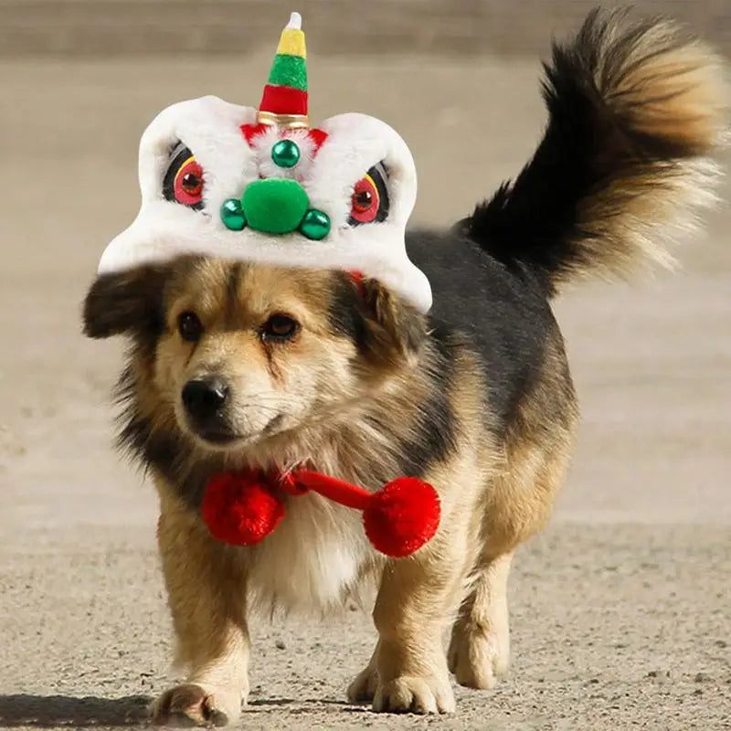 New Year Lion Hat Spring Festival Celebration for Dogs