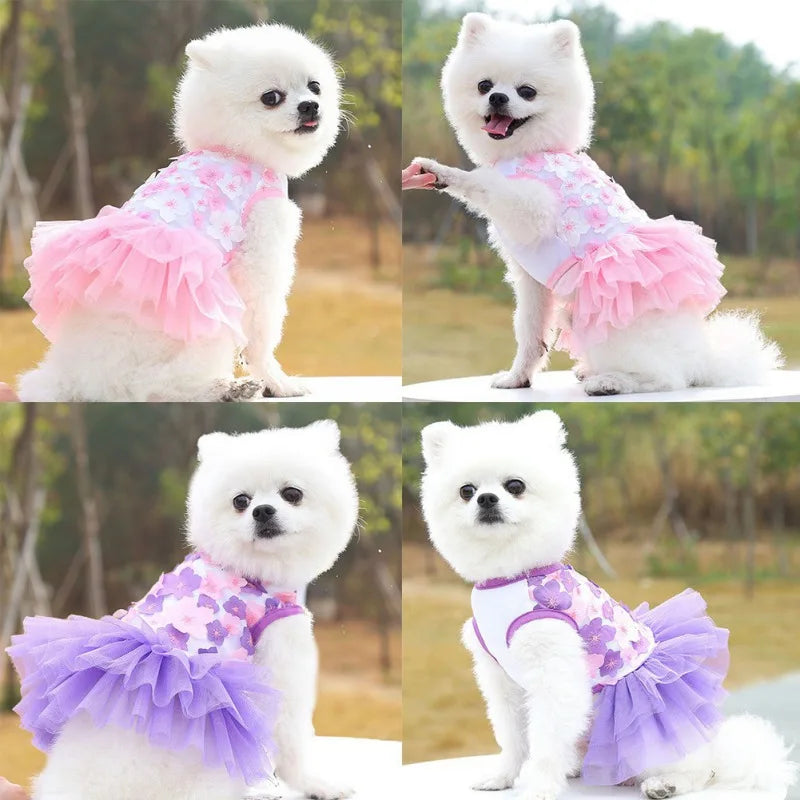 Flower Summer Dress For Small & Medium Dogs