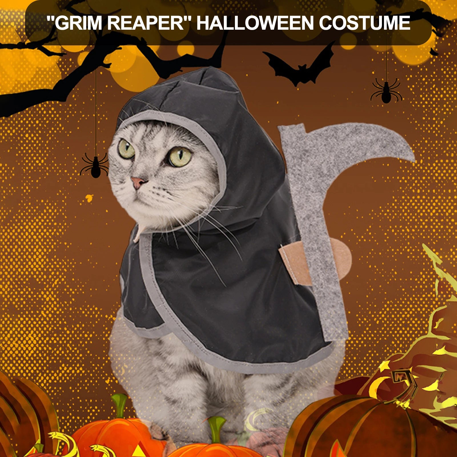 Sleek and Spooky: The Feline Reaper Costume