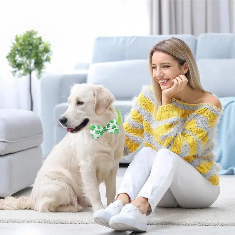 "Get Your Pup in the Luck of the Irish: Bowties for Barking Shamrock Shenanigans!"