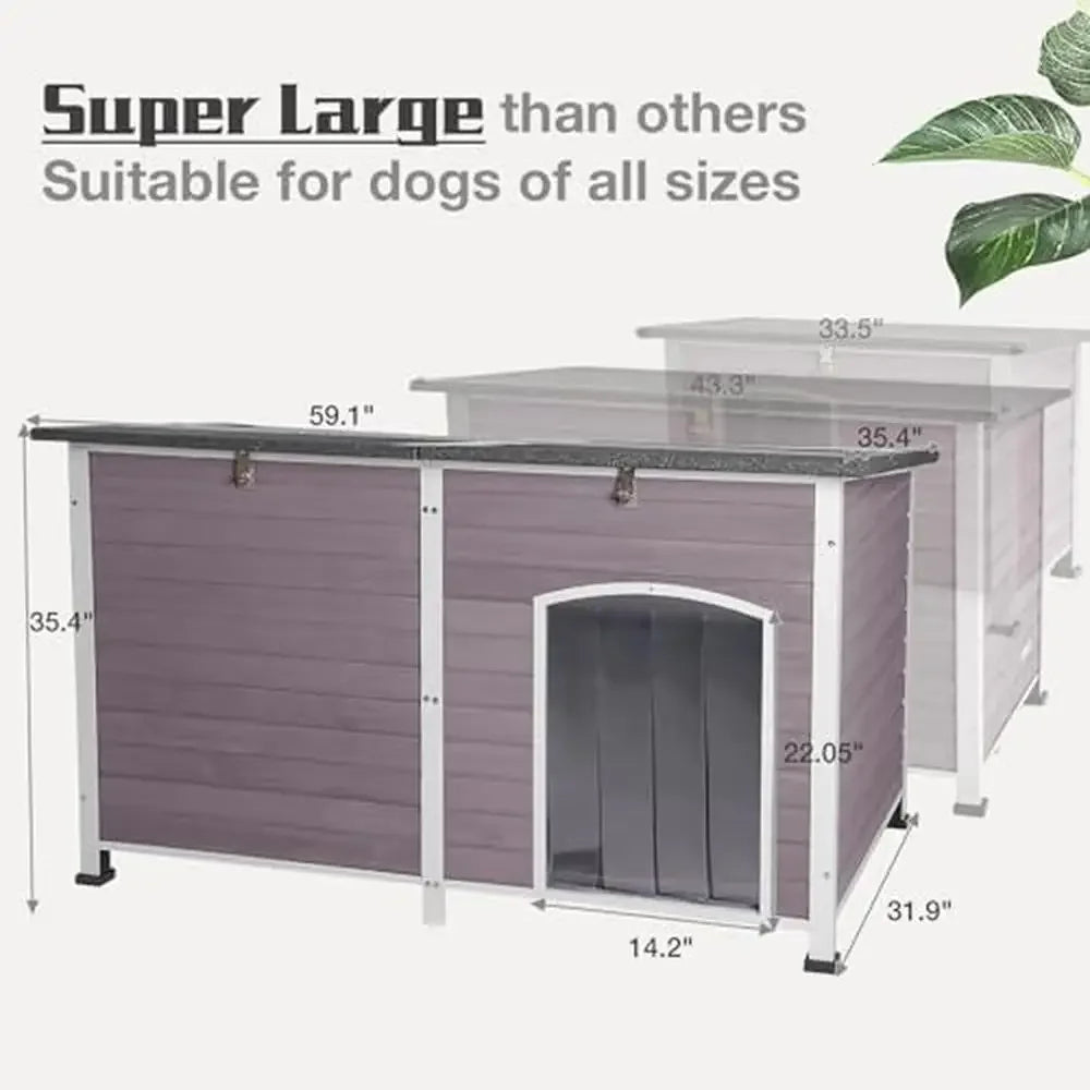 Extra Large Insulated Outdoor Dog House with Metal Frame