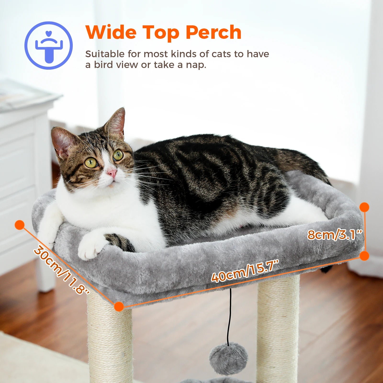 Cat Tower for Indoor Cats with Private Cozy Condo