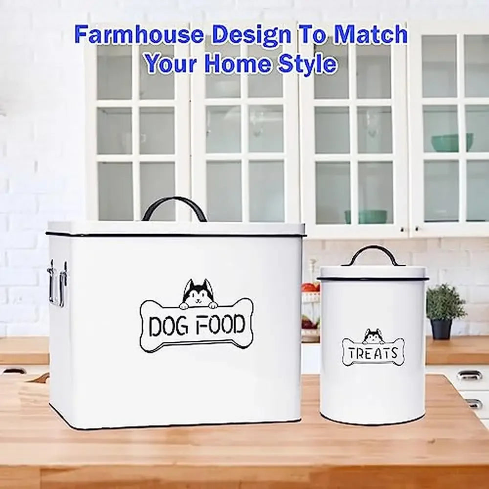 Large Airtight Dog Food Container Set - Farmhouse Style