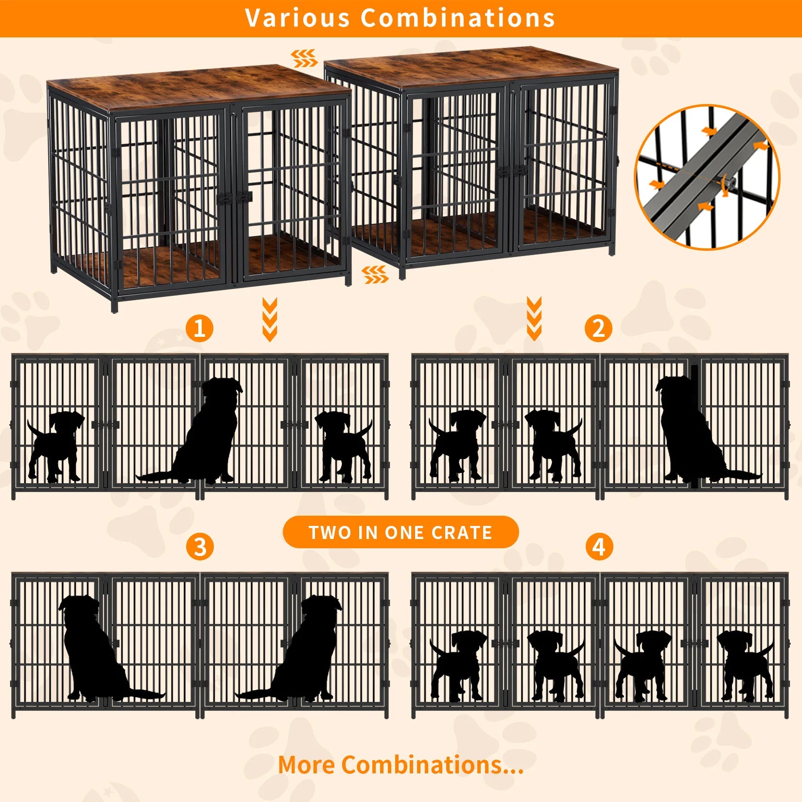 Dog Crate Kennel, Side Table Wooden Dog House