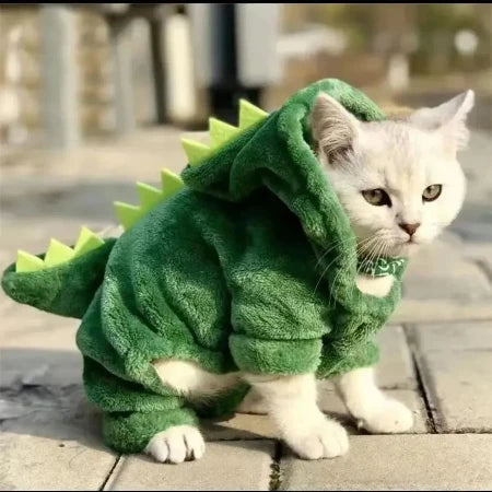 Cosplay Dinosaur Fleece Hoodies Sweater - Pet Costume