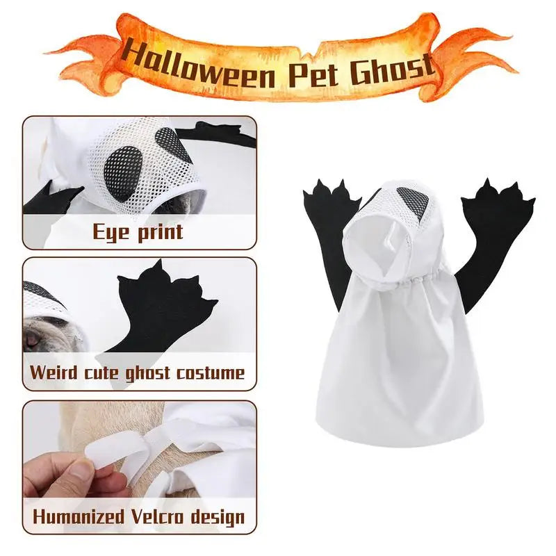 Halloween Ghost Costume for Dogs and Cats