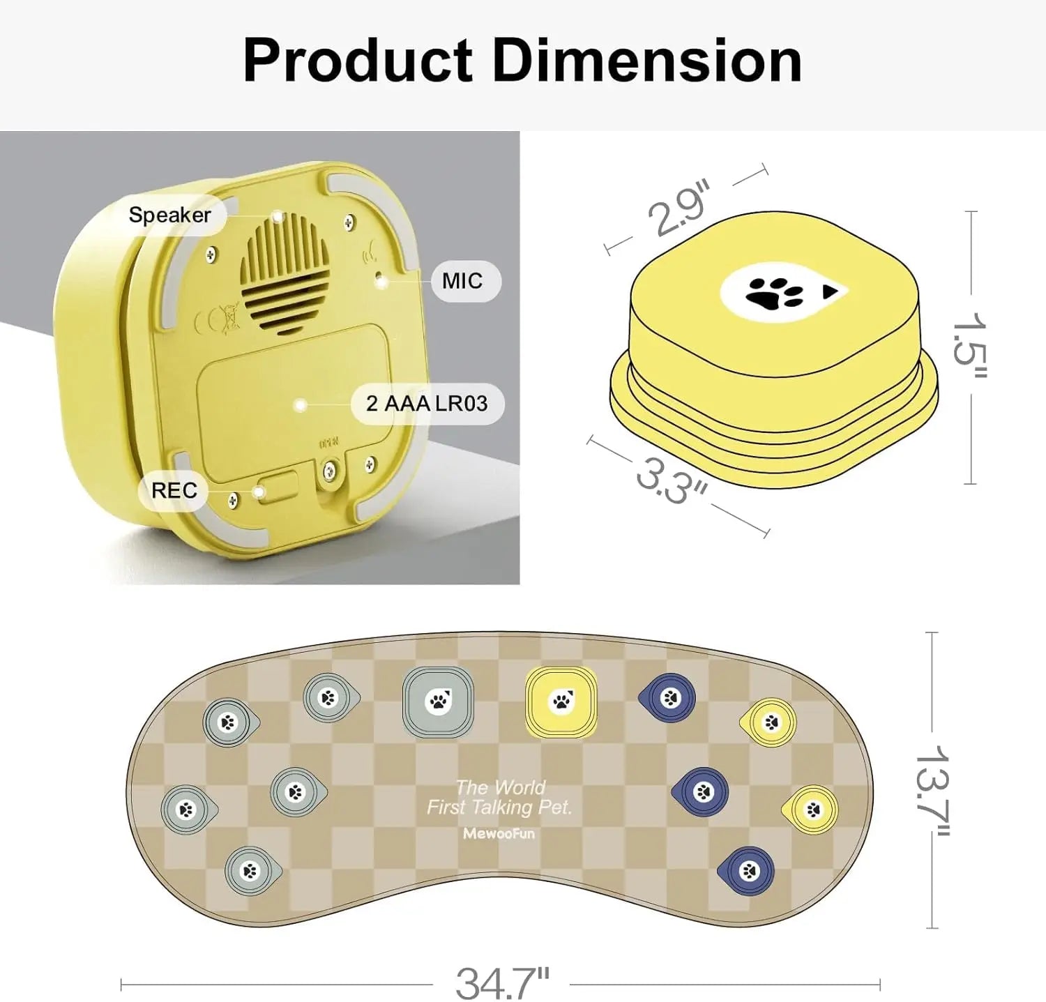 Talking Button Set To Train Dogs and Cats