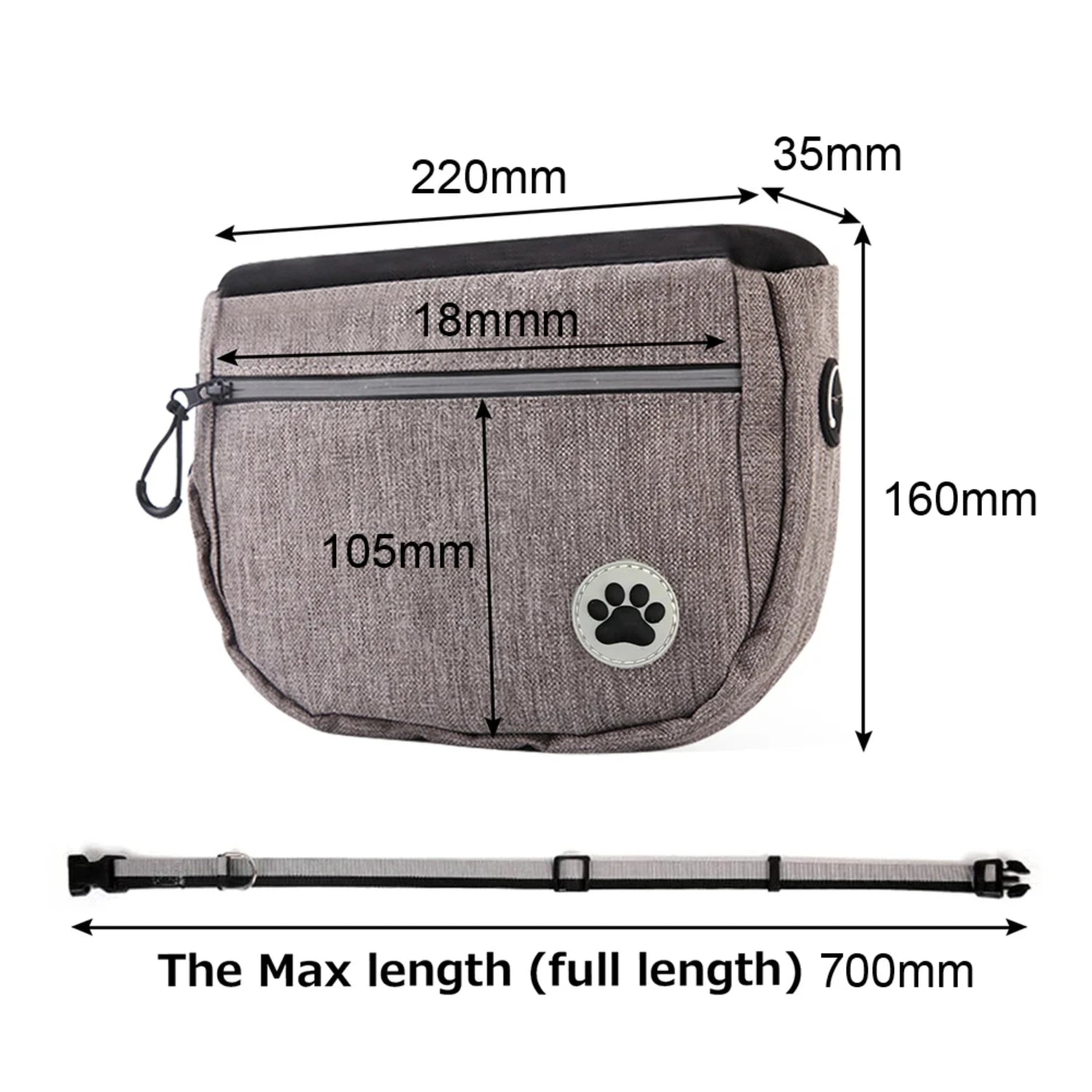 Spacious Waist Pocket Treat Bag For Your Doggies Treats