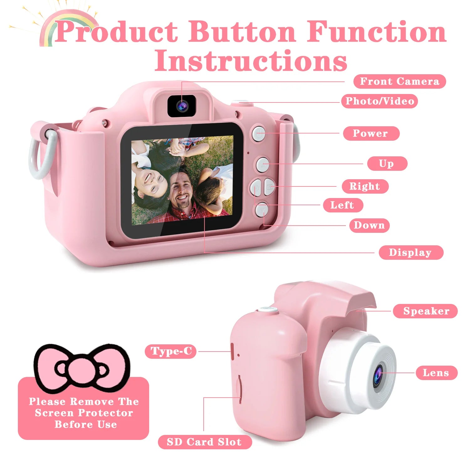 Cute Cat Camera with Silicone Case for Kids