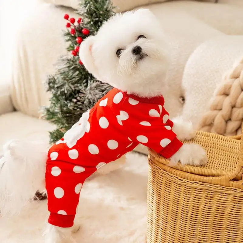 Snuggle Up in Festive Fleece: Pup's Cozy Christmas Pajama Party!