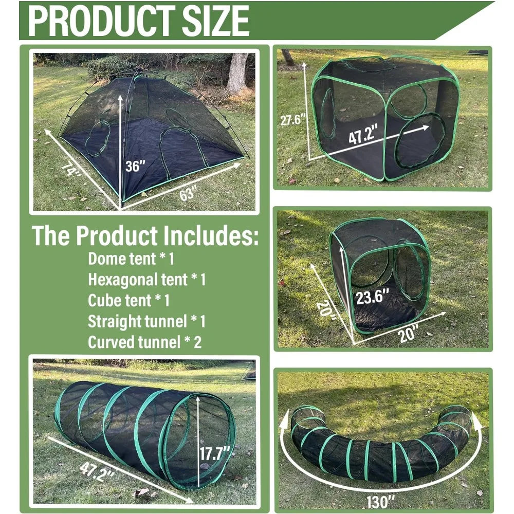 Outdoor Cat Play Tents and Tunnels-3 sizes