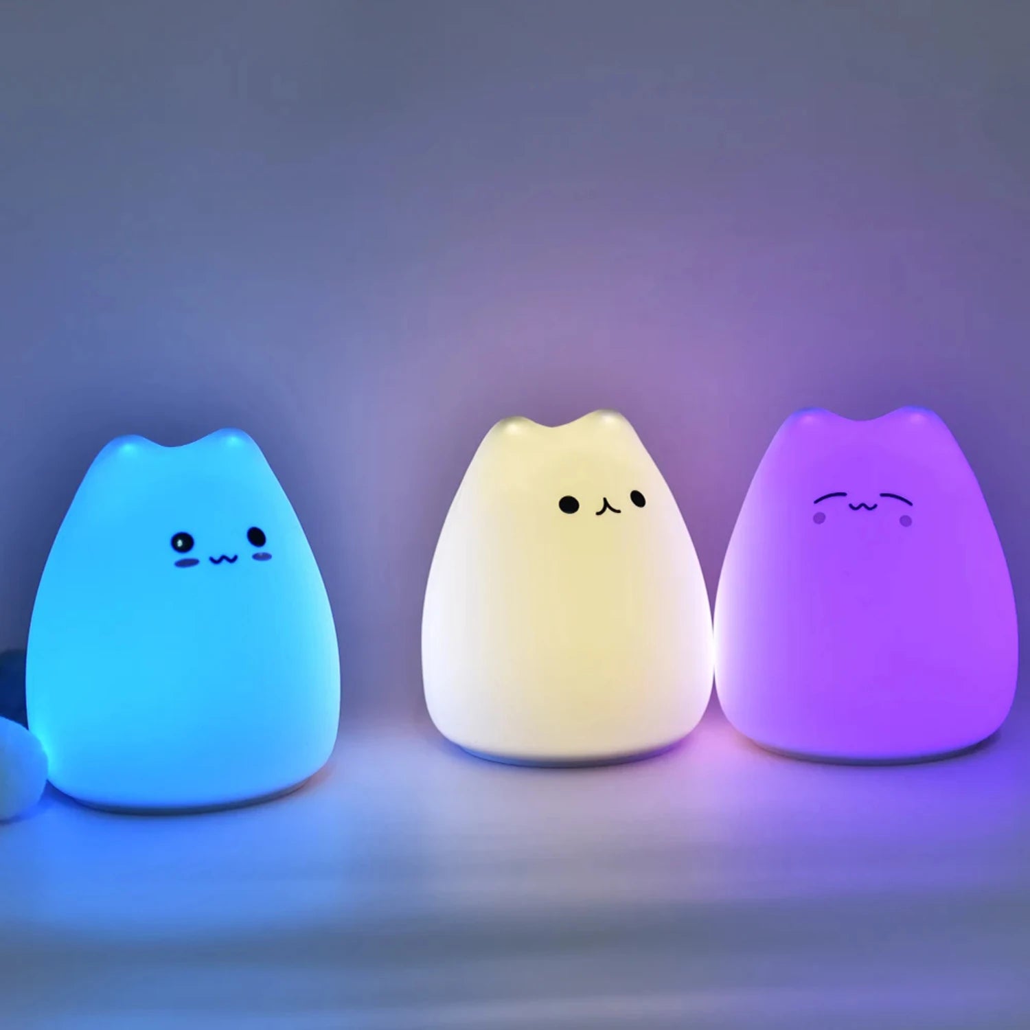 Soft Playful LED Cat Night Light