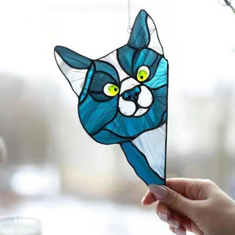 Stained Glass Cat Window Hanger