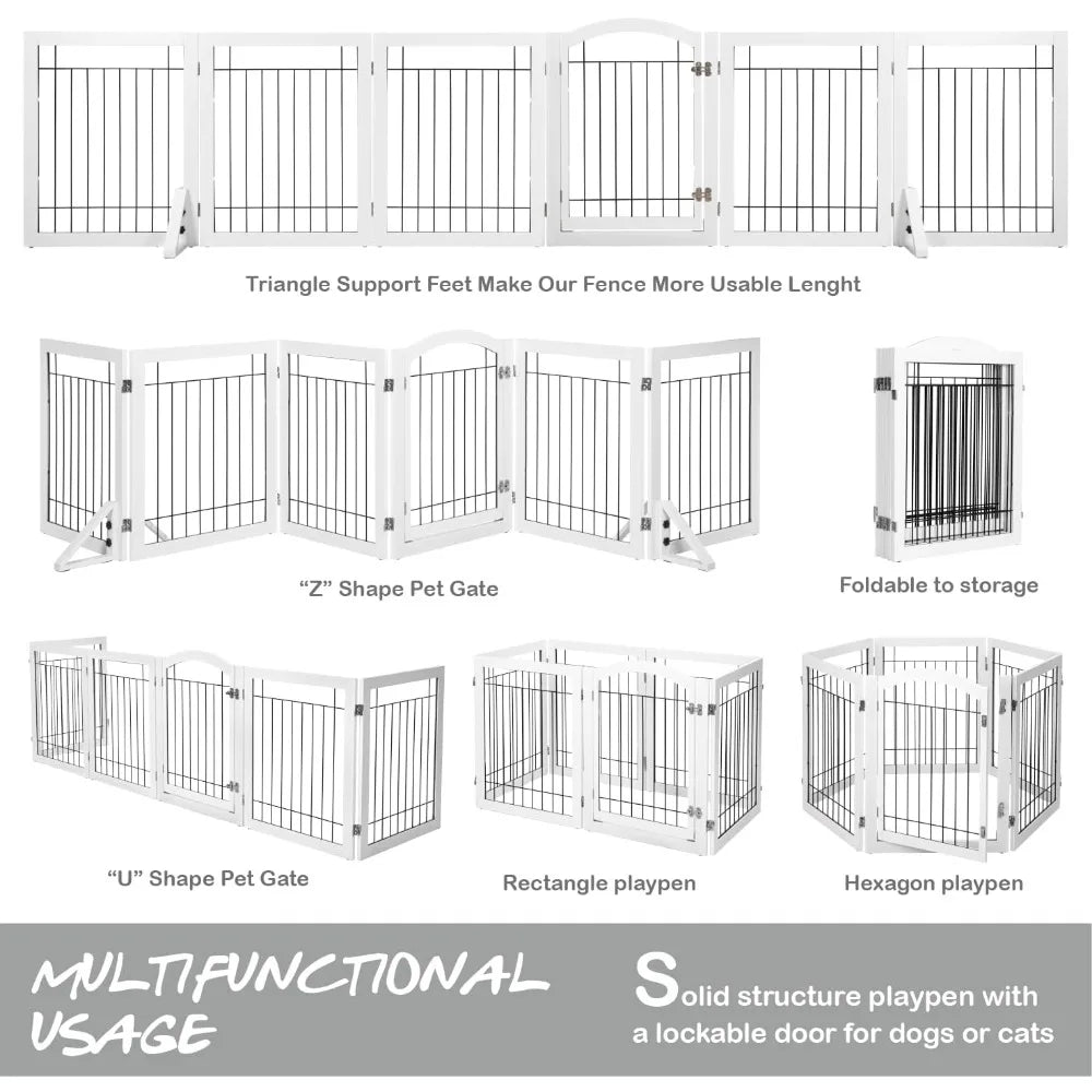 Tall Dog gate with Door Walk Through