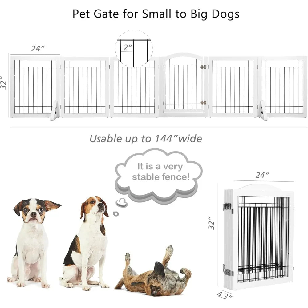 Tall Dog gate with Door Walk Through