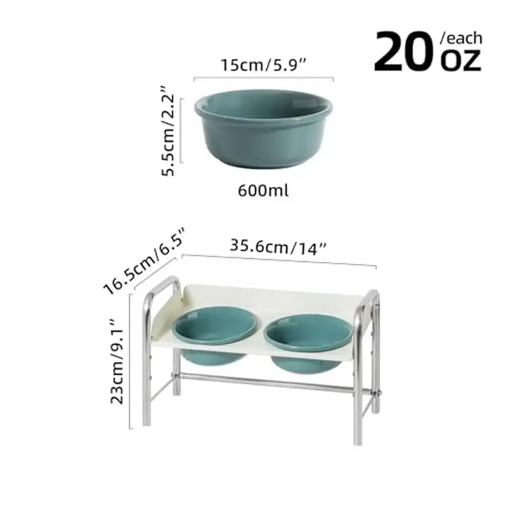 Adjustable Raised Cat and Dog Bowls