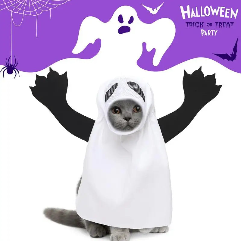 Halloween Ghost Costume for Dogs and Cats